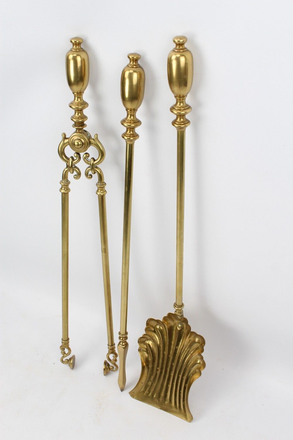 Set Large Victorian Brass Fire Tools photo furniture