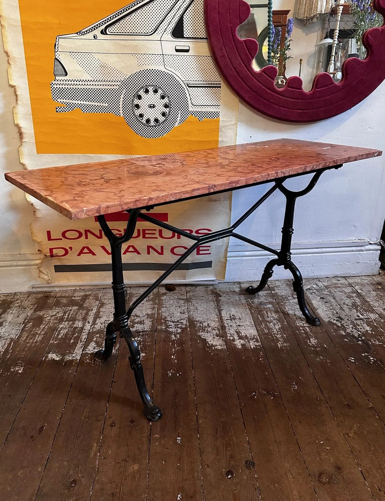 Marble Top Garden Table French C1940 photo 238.0