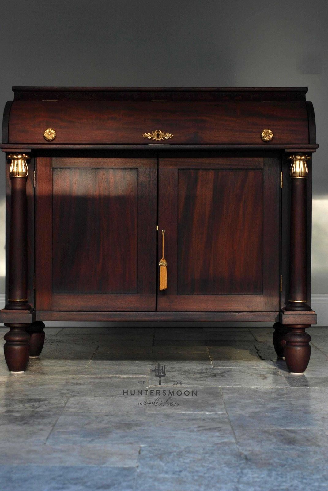 Antique Mahogany Cylinder Writing Bureau Chiffonier photo Furniture
