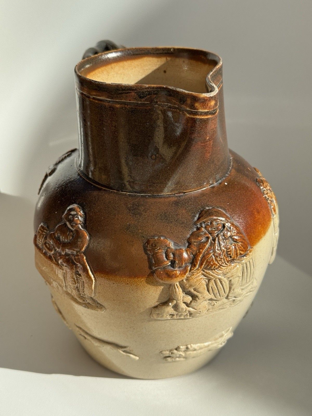 photo for sale Large Antique Doulton Lambeth Pottery Salt Glaze Jug C1880
