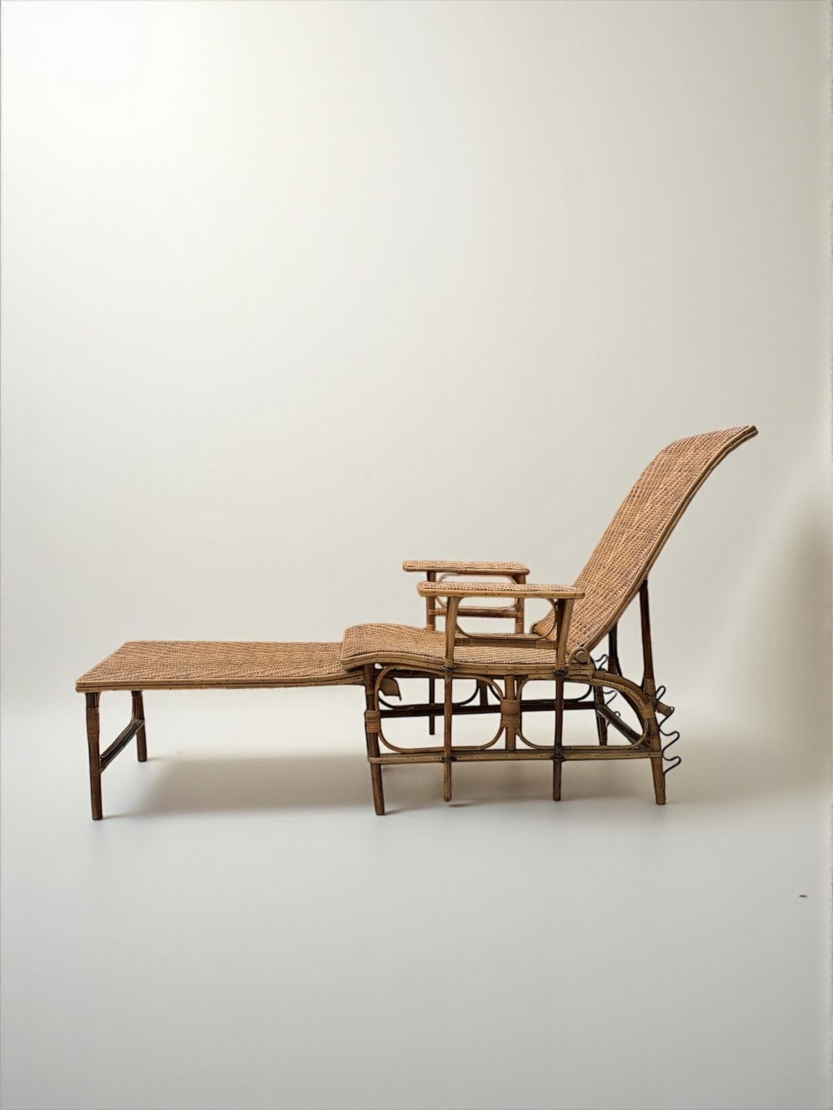 photo furniture A French Early C 20th Steamer Lounge Chair In Bamboo And Cane