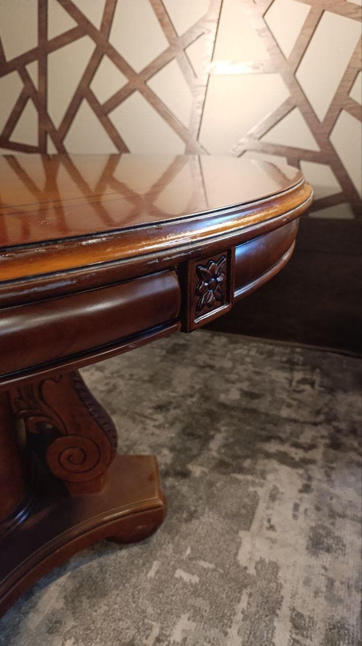 A Reproduction American Emprire / Late Regency Revival Round Pedestal Dining Table – 131cm photo vintage