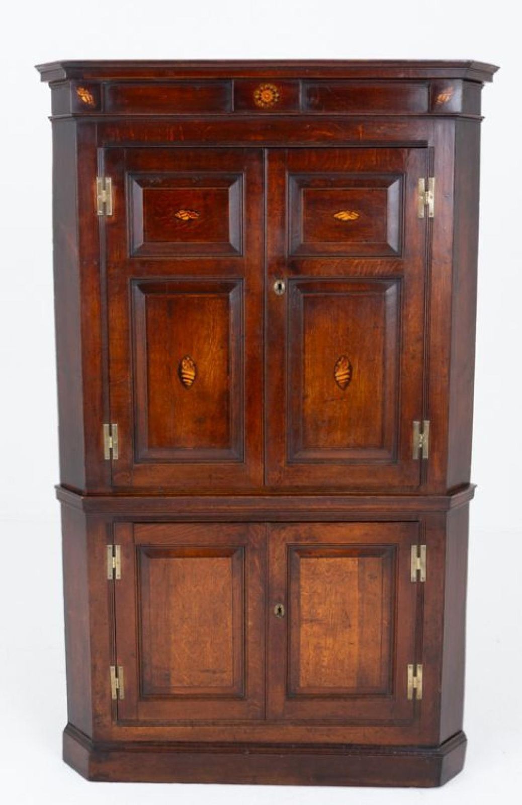 Period Georgian Corner Cabinet Oak Panelled