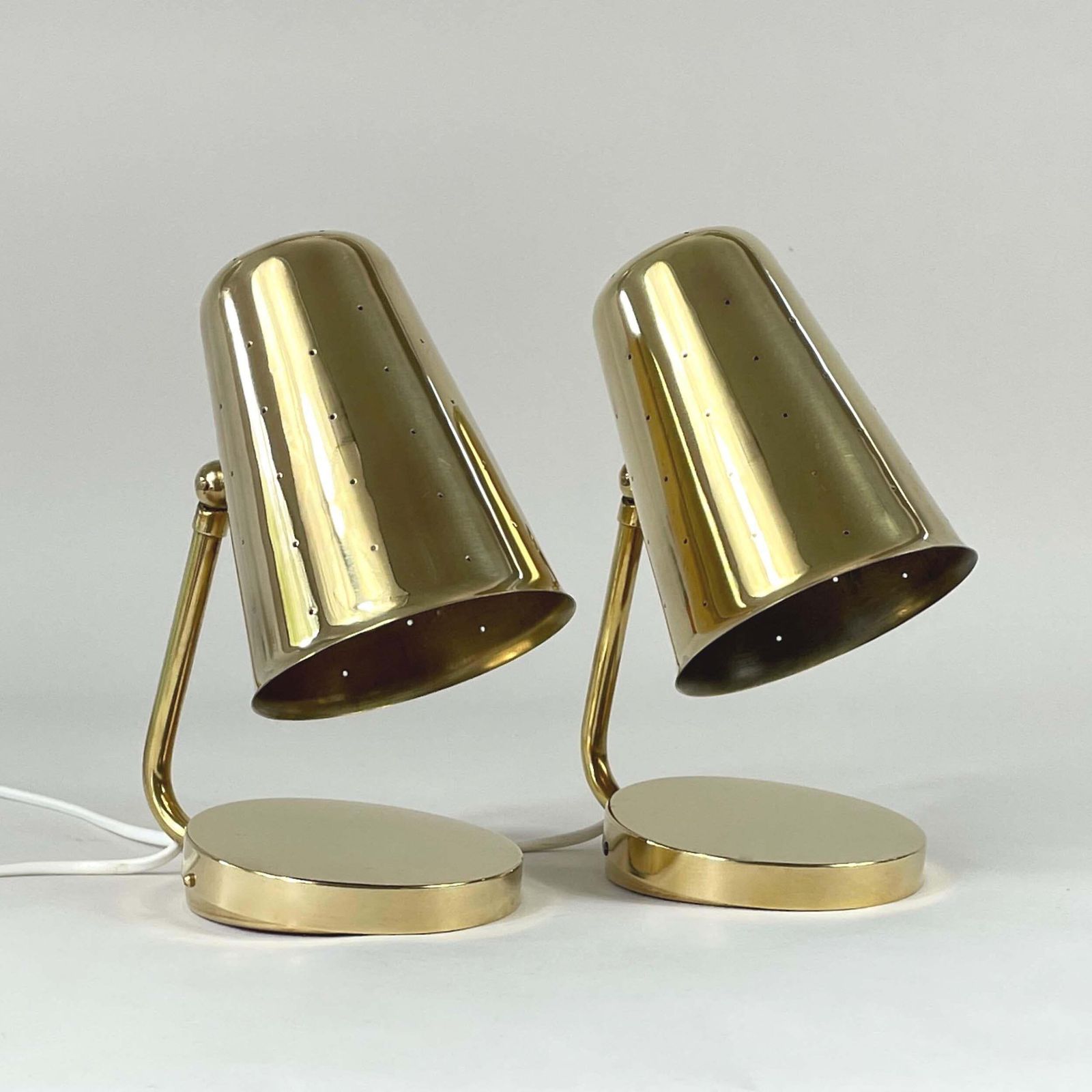 Brass Table Lamps Karl Borén, Boréns Borås Belysning Sweden 1950s, Set Of 2 photo furniture