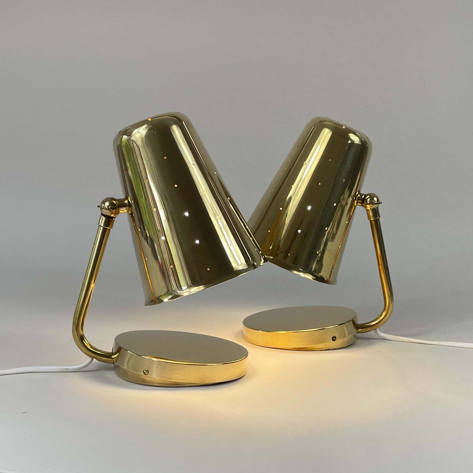 Brass Table Lamps Karl Borén, Boréns Borås Belysning Sweden 1950s, Set Of 2 photo 2334.0