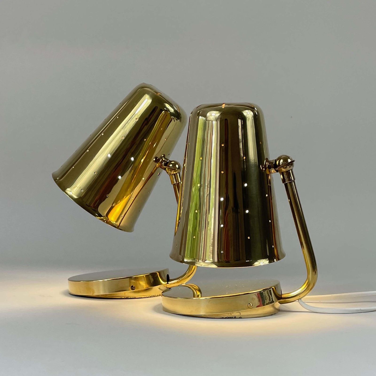 photo furniture Brass Table Lamps Karl Borén, Boréns Borås Belysning Sweden 1950s, Set Of 2