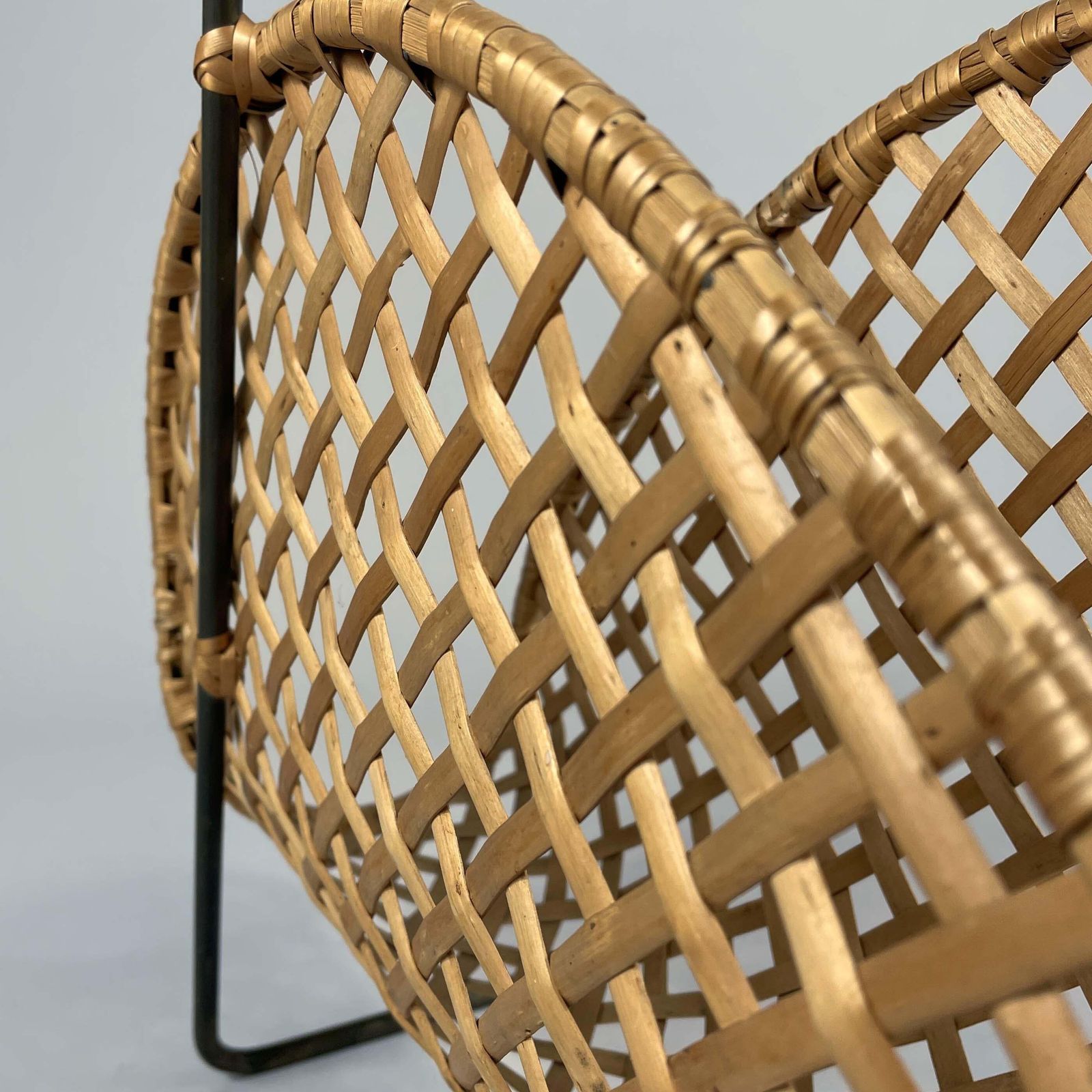 Rattan Wicker Magazine Rack, Austria 1950s photo 1345.0