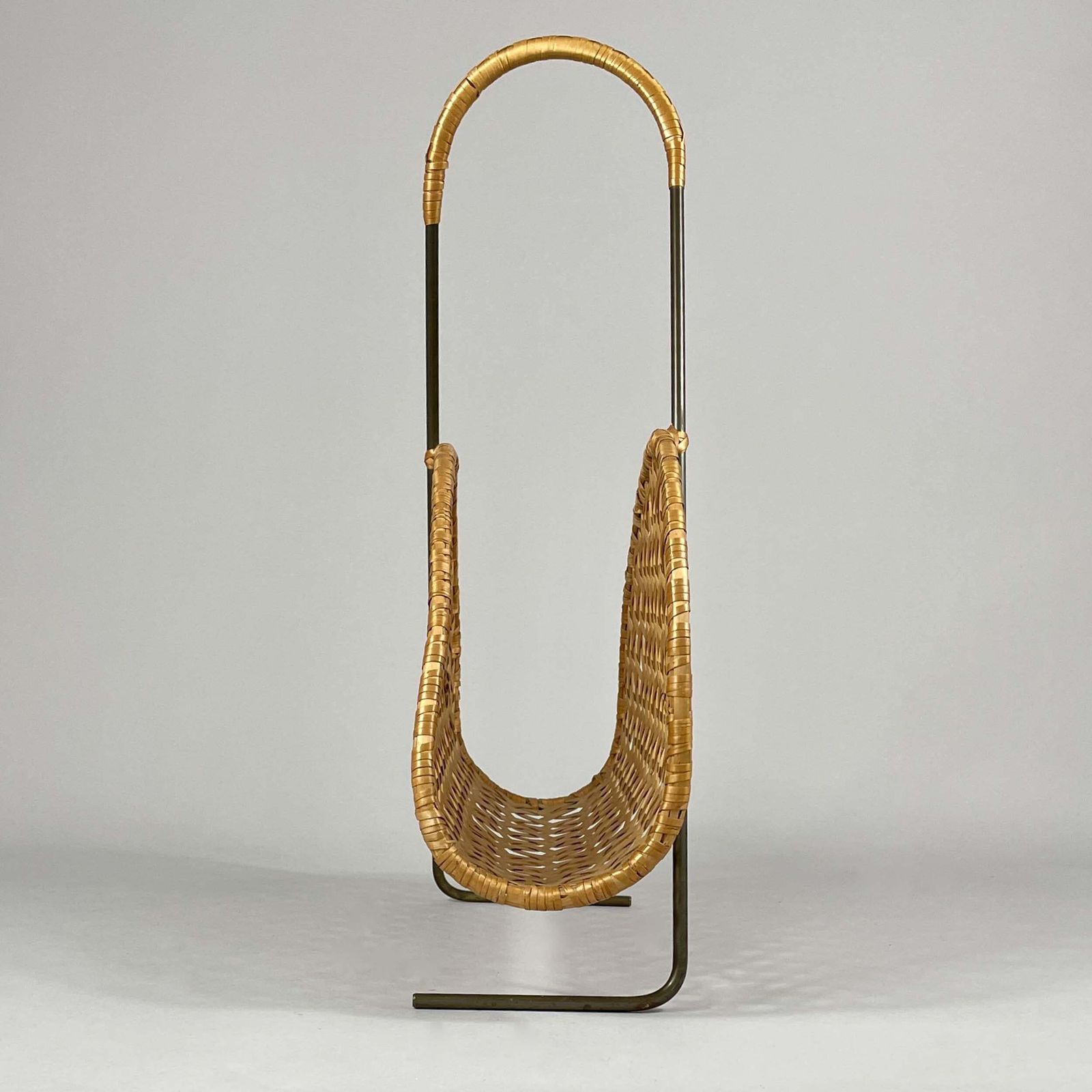 Home Decor Rattan Wicker Magazine Rack, Austria 1950s photo