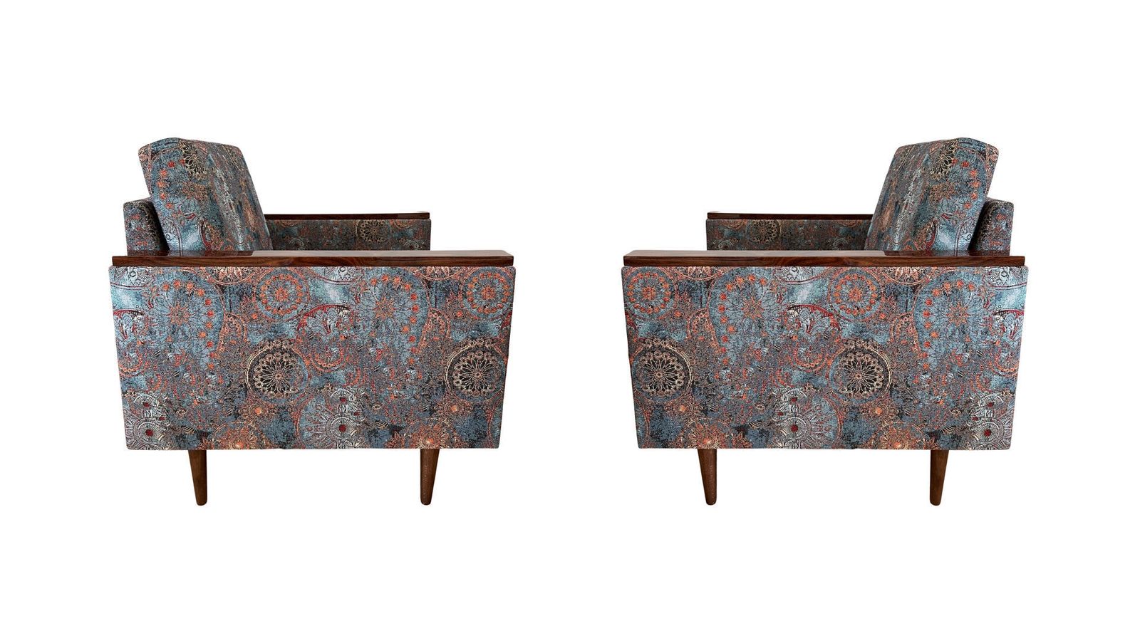 Mid Century Geometric Armchairs With Ethnic Motif, Europe, 1970s photo furniture