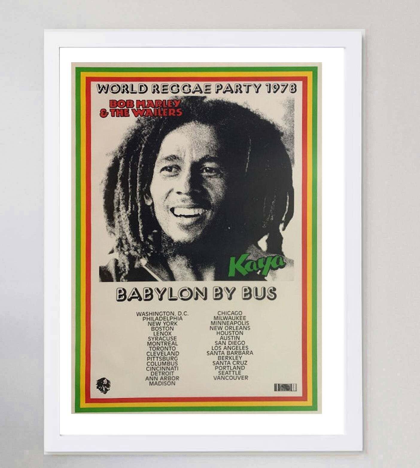Bob Marley & The Wailers Babylon By Bus Tour Original Vintage Poster photo for sale