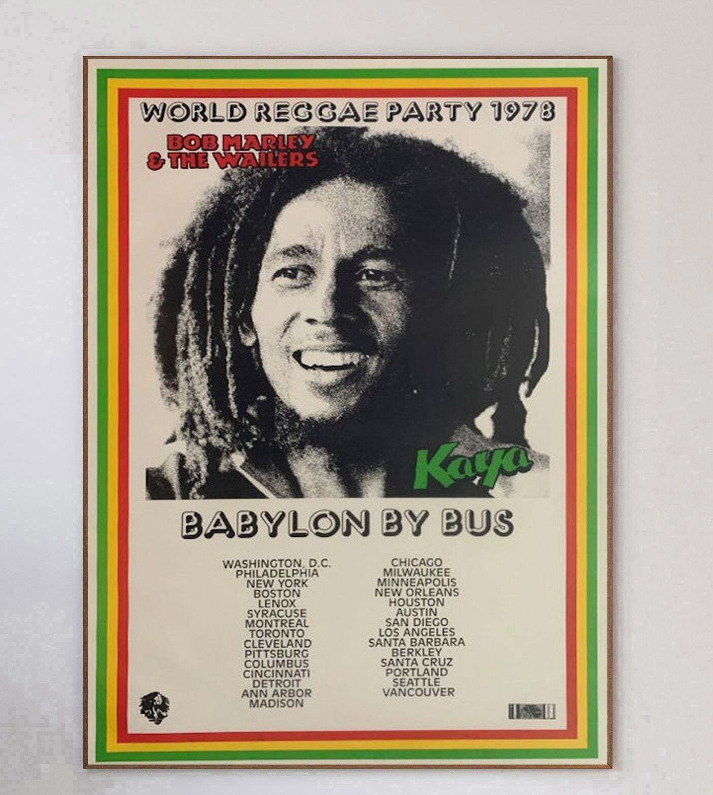 Bob Marley & The Wailers Babylon By Bus Tour Original Vintage Poster photo 1500.0