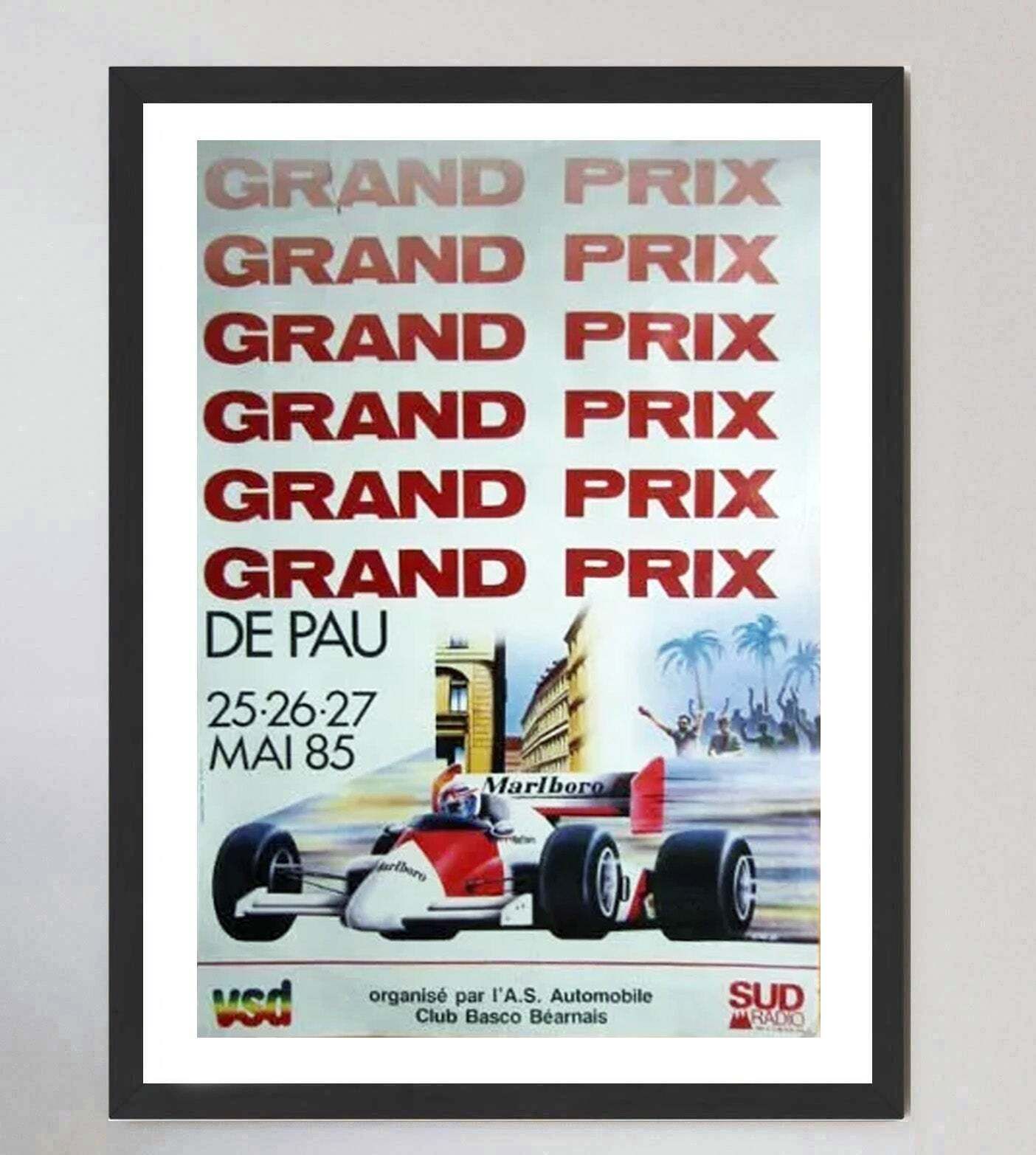 1985 Pau Grand Prix Original Vintage Poster photo furniture
