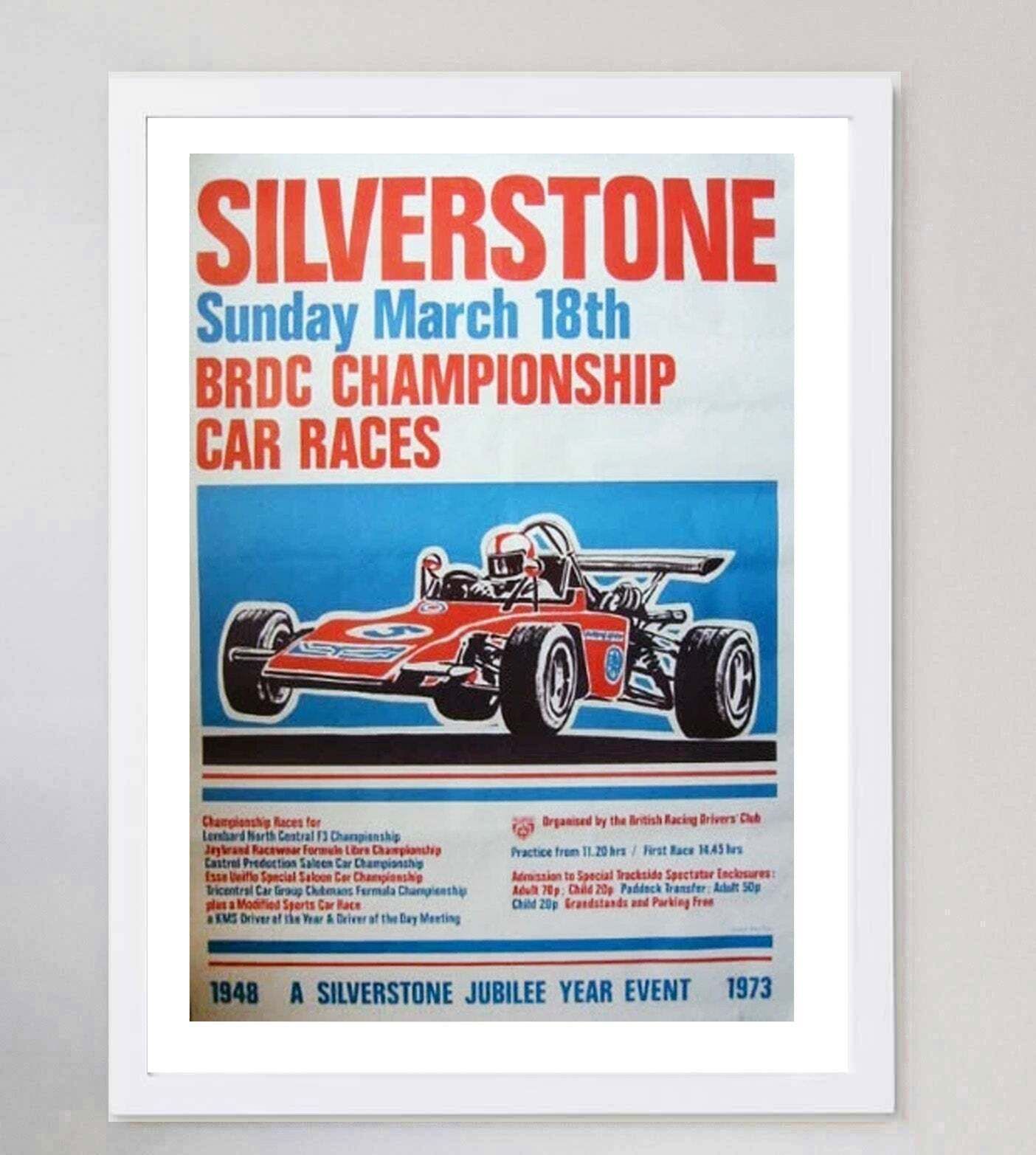 1973 Silverstone Brdc Championship Racesoriginal Vintage Poster photo for sale