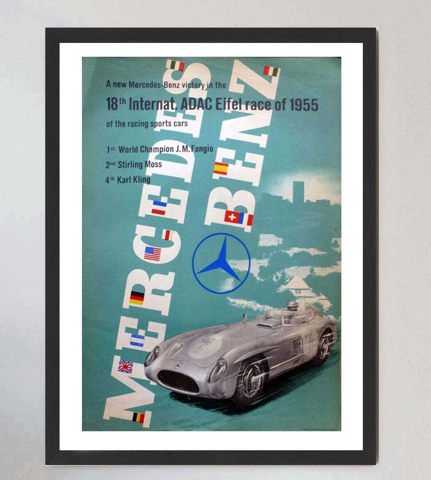 1955 Mercedes Benz Adac Eifel Race Original Vintage Poster photo furniture