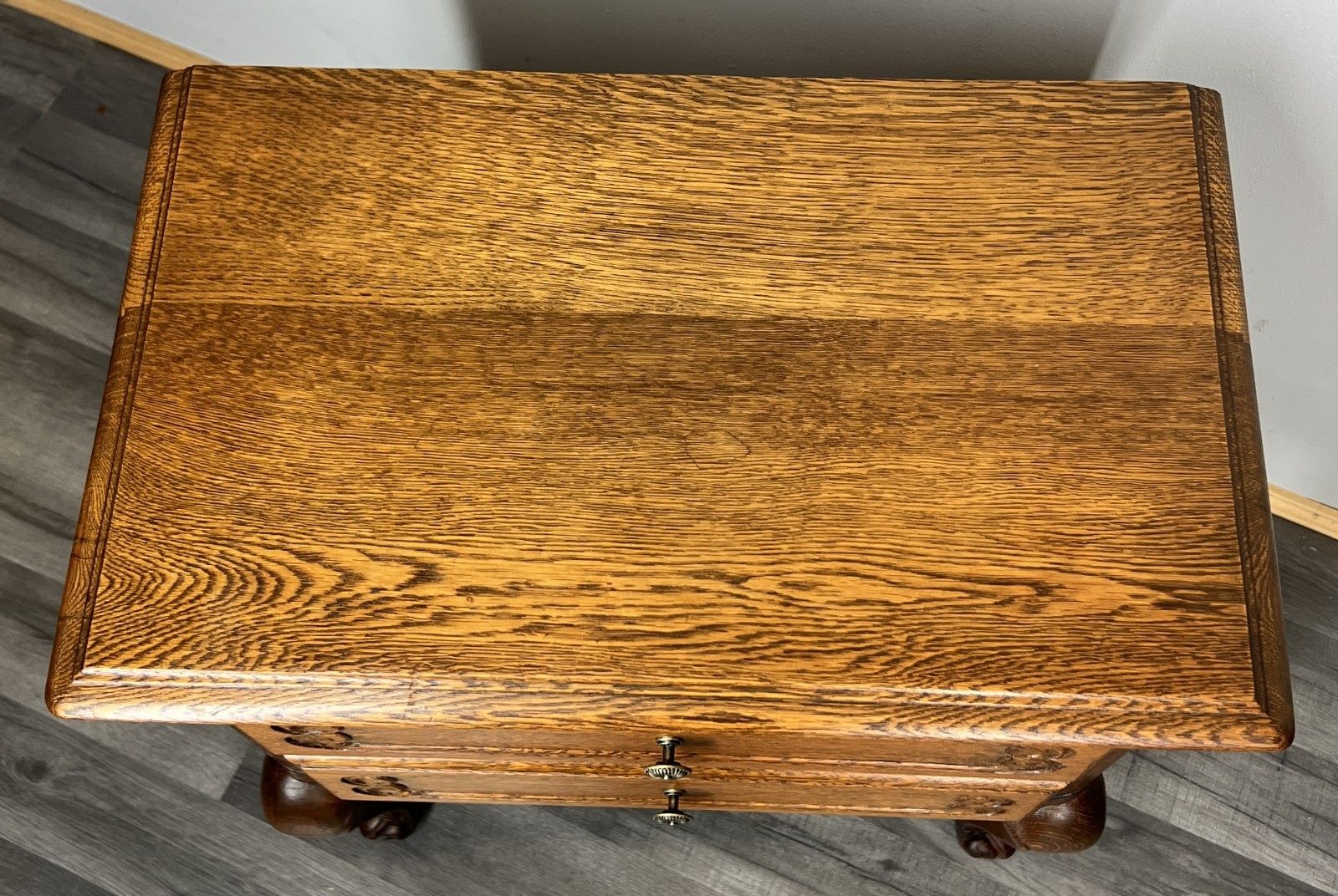 photo furniture Pair Of Bedside Tables Vintage French Louis XVI Oak Carved Cabinets Lot 4406