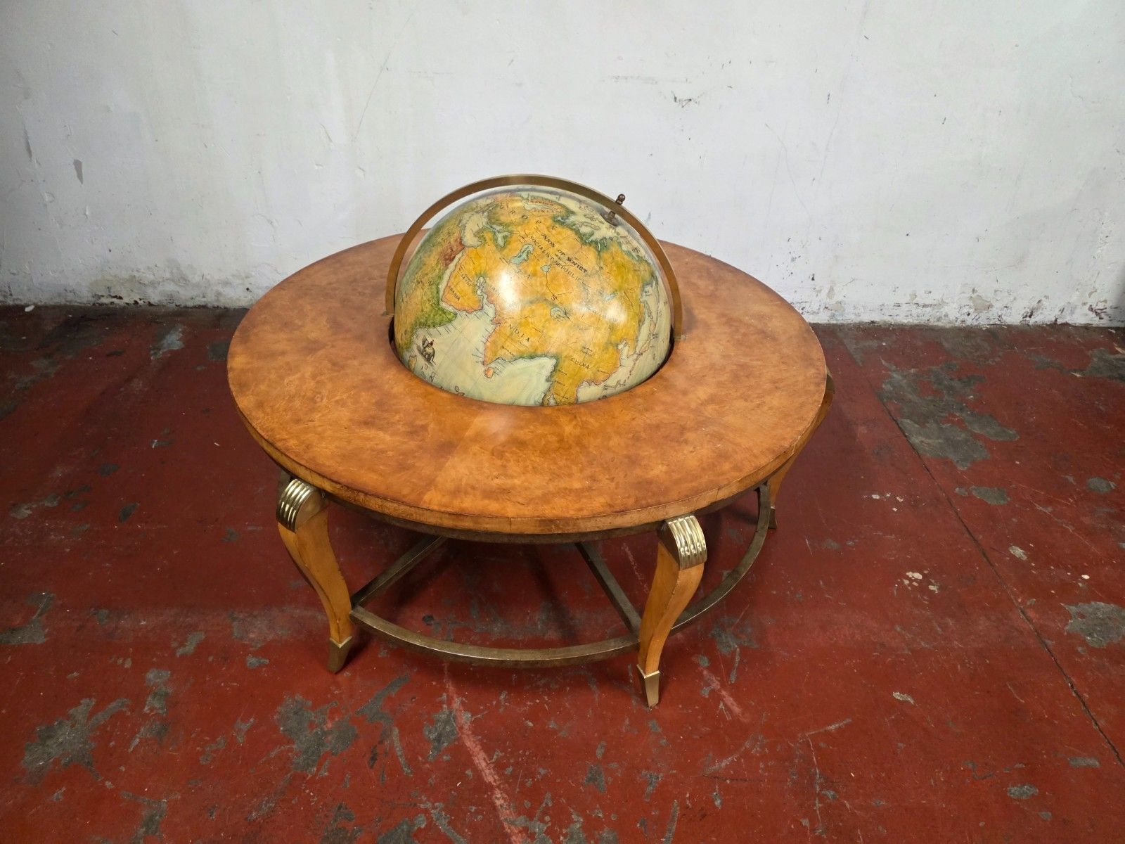 1960s Mid Century Ernest Hemingway Collection La Monde Globe Coffee Table photo for sale