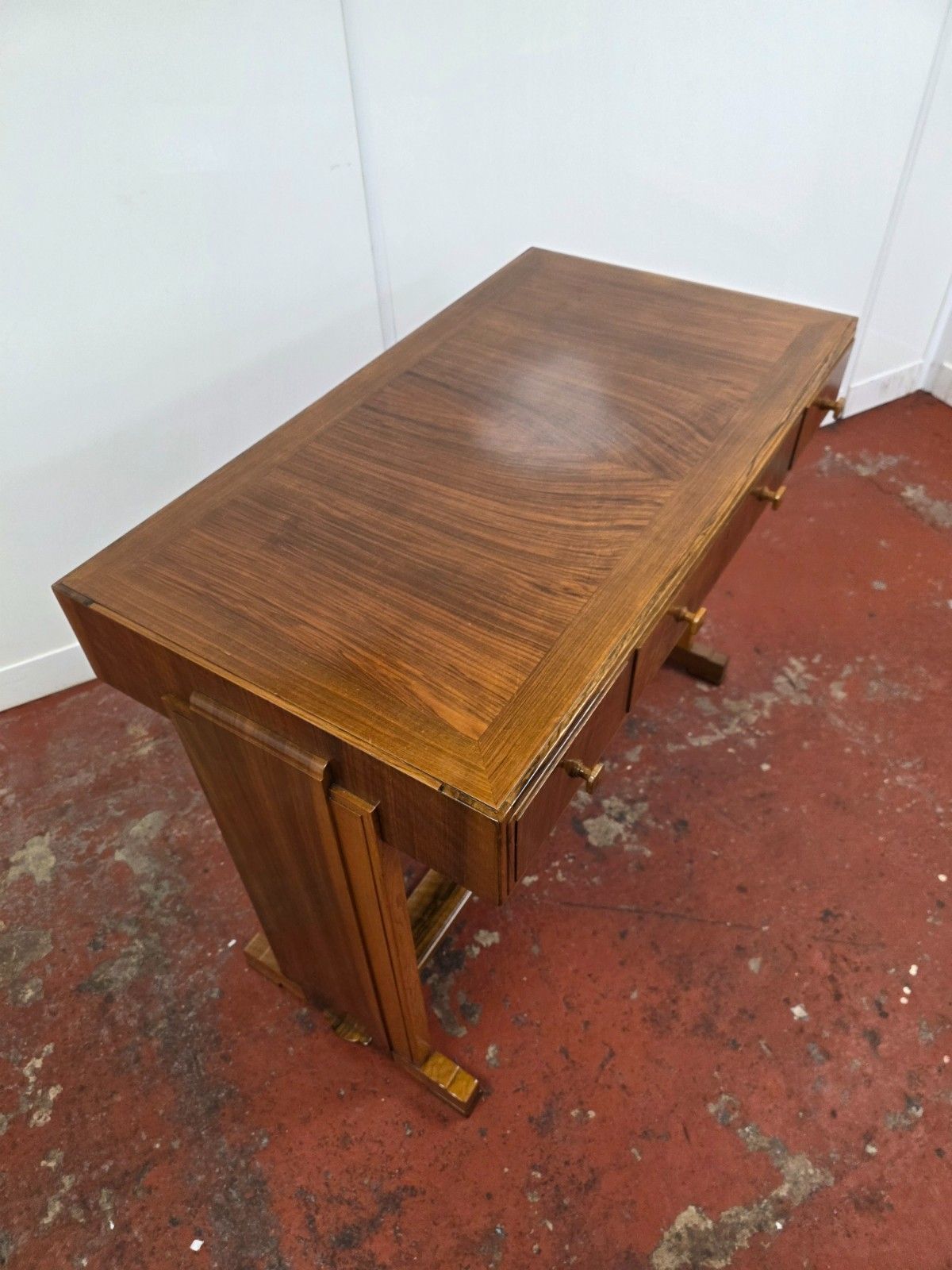 photo furniture Heals Of London 1930s Walnut Art Deco Desk/Sidetable