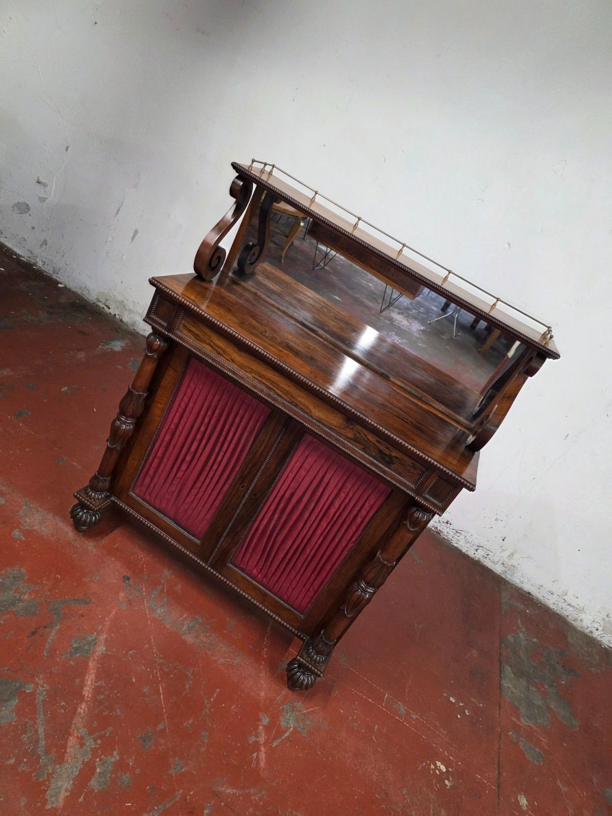 Antique Rosewood William IV Chiffionier Mirror Back Book Case photo for sale