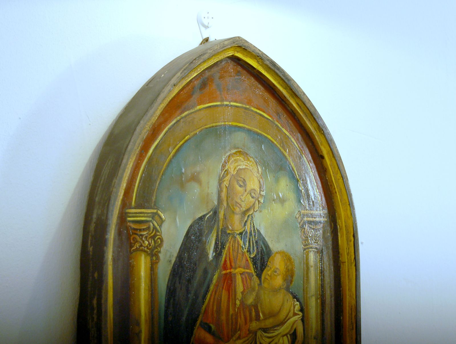 Italian School Painting On Wood / Madonna Of The Rose / Botticelli 19th Century photo 490.0