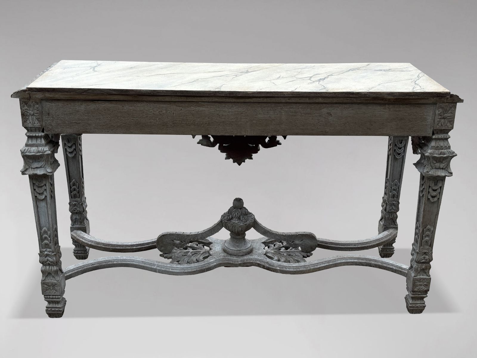 French Louis XIV Style Carved Painted Console photo 3300.0