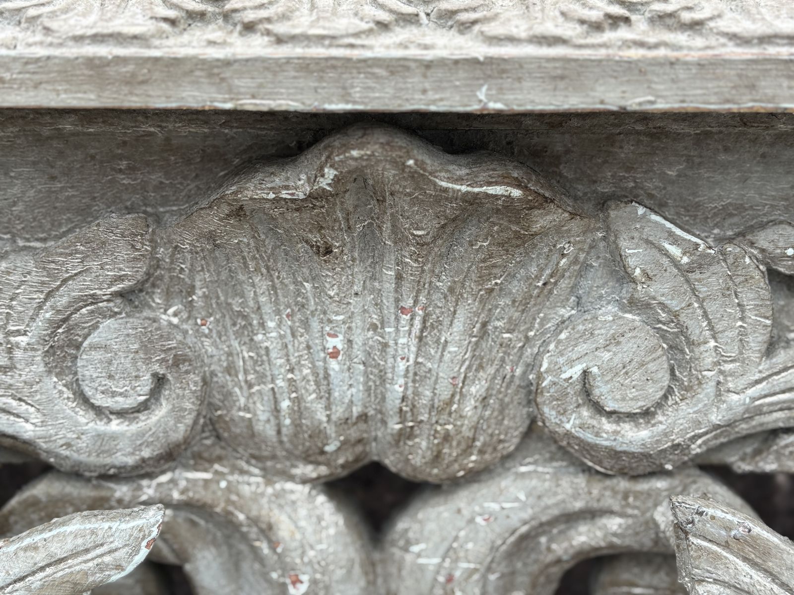 French Louis XIV Style Carved Painted Console photo buy