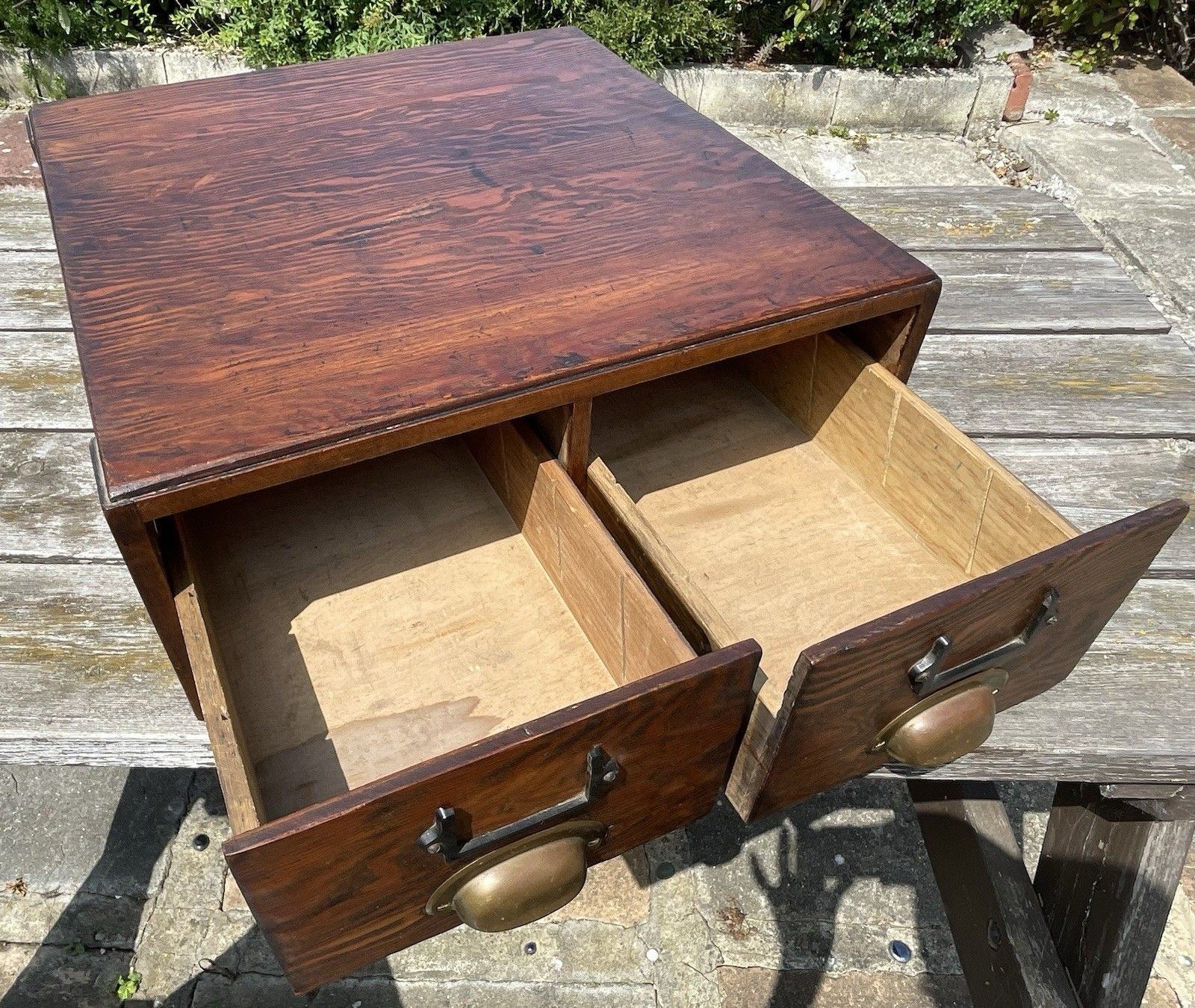 Rare Reeves & Sons Table Top Filing Index Oak Drawers Dated 1945 Larger Size photo 150.0