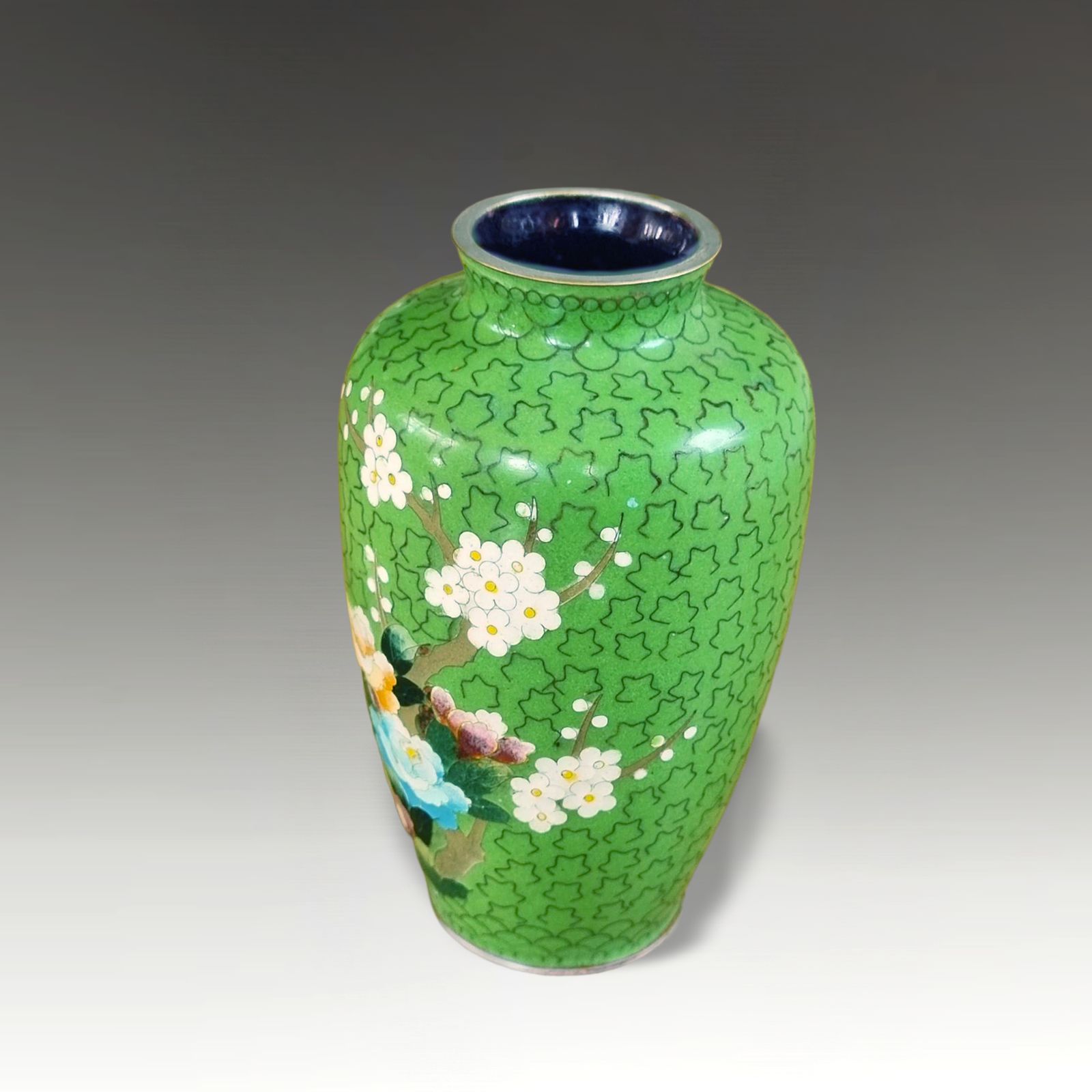 Japanese Cloisonne Vase  Meiji Period  Signed Inaba Shichiho Superb Quality 13cm photo for sale