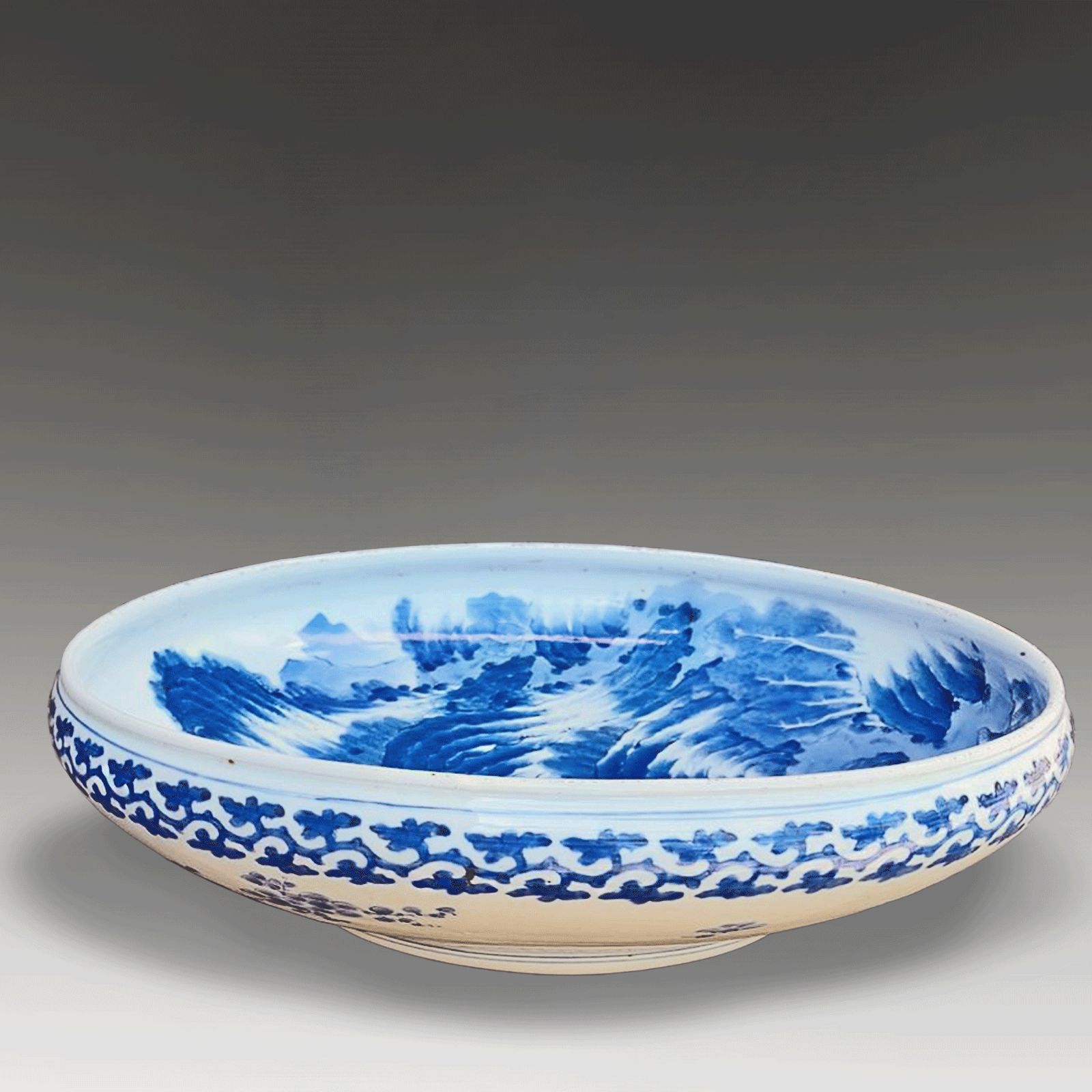 Japanese Edo Period  Charger/ Bowl  "Master Of The Rocks" Magnificen T  40cm D photo 985.0