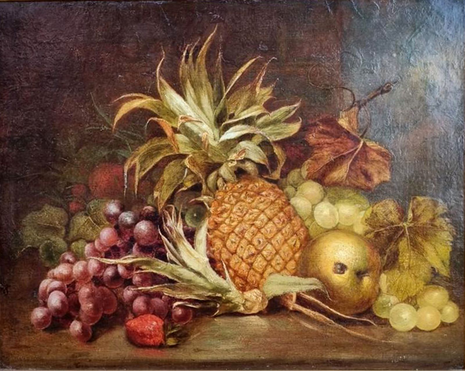 Still Life Oil On Canvas  George Lance  1838 Famous British Artist 65cm X 55cm photo furniture