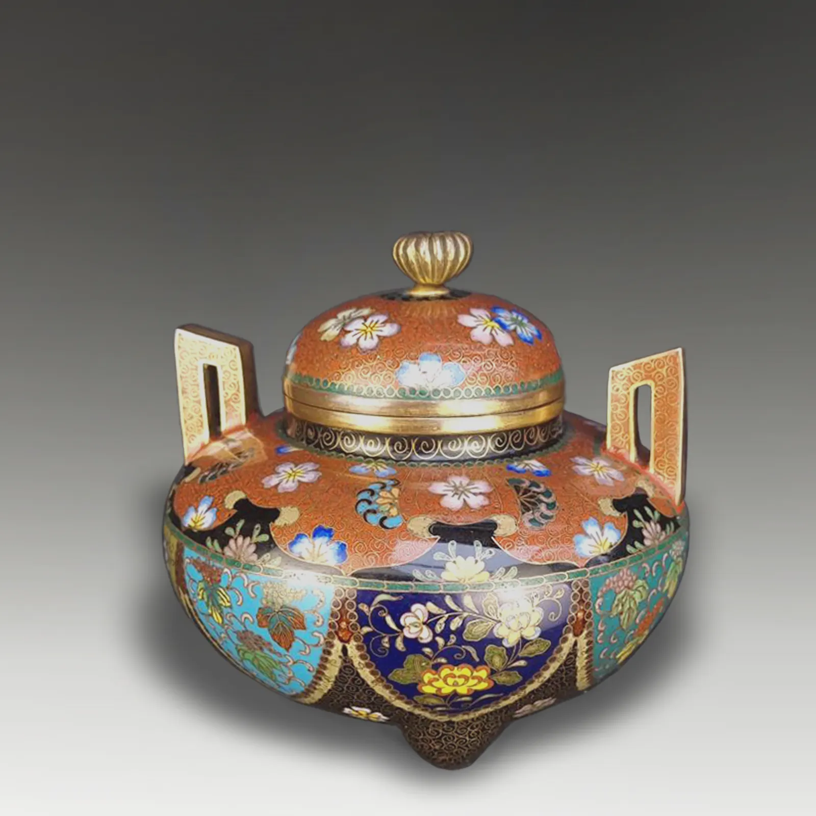 Japanese Cloisonne  Censer Attrib. Takahara Komajiro  Meiji Outstanding Quality photo furniture