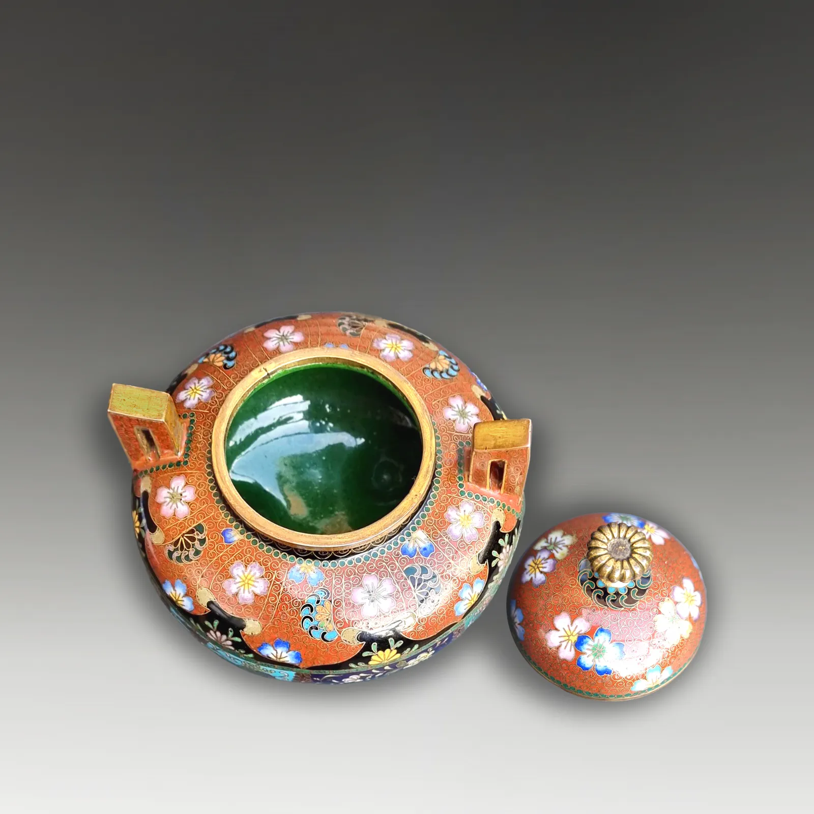Japanese Cloisonne  Censer Attrib. Takahara Komajiro  Meiji Outstanding Quality photo vintage