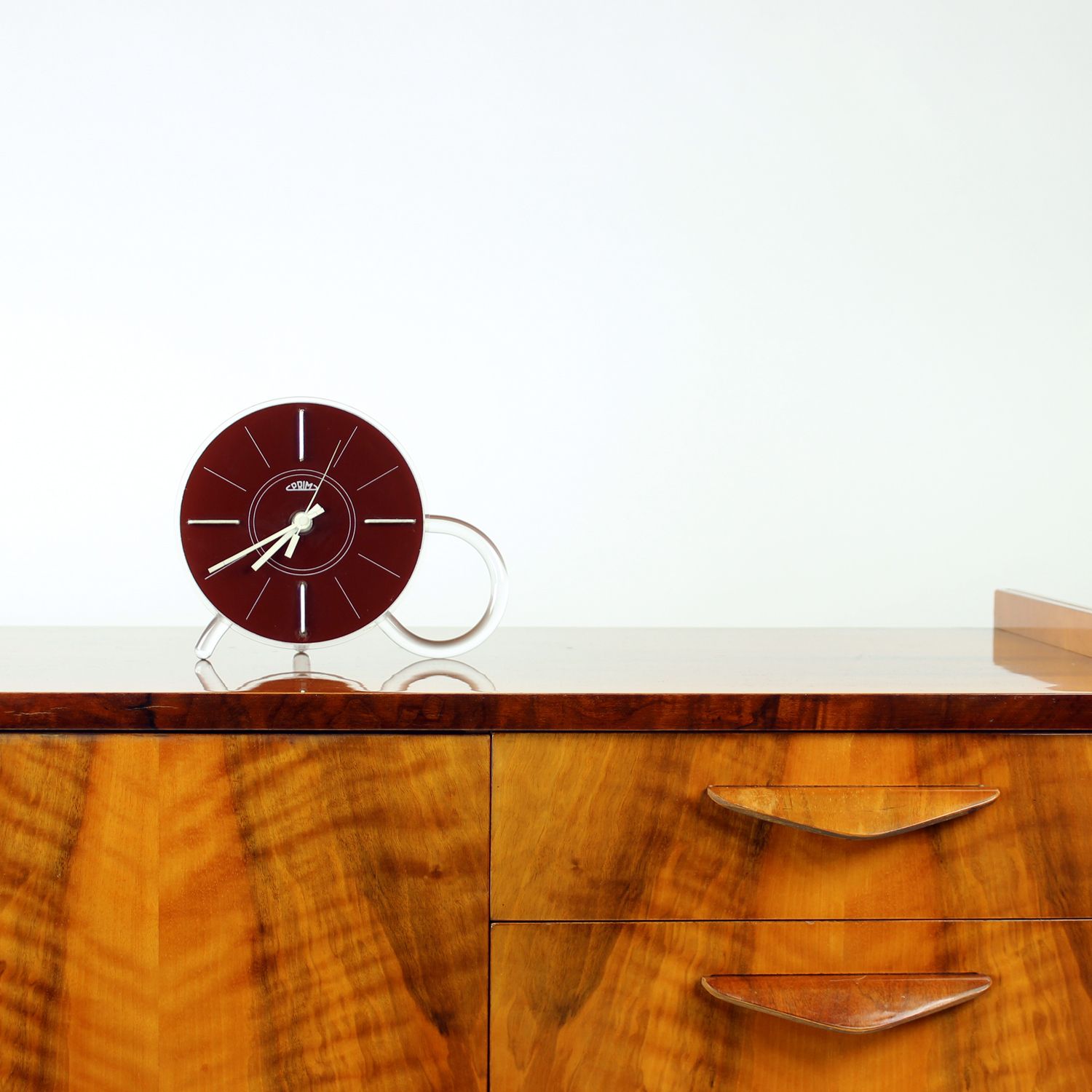 Rare Mid Century Modern Freestanding Clock By Prim, Czechoslovakia, 1960s photo furniture