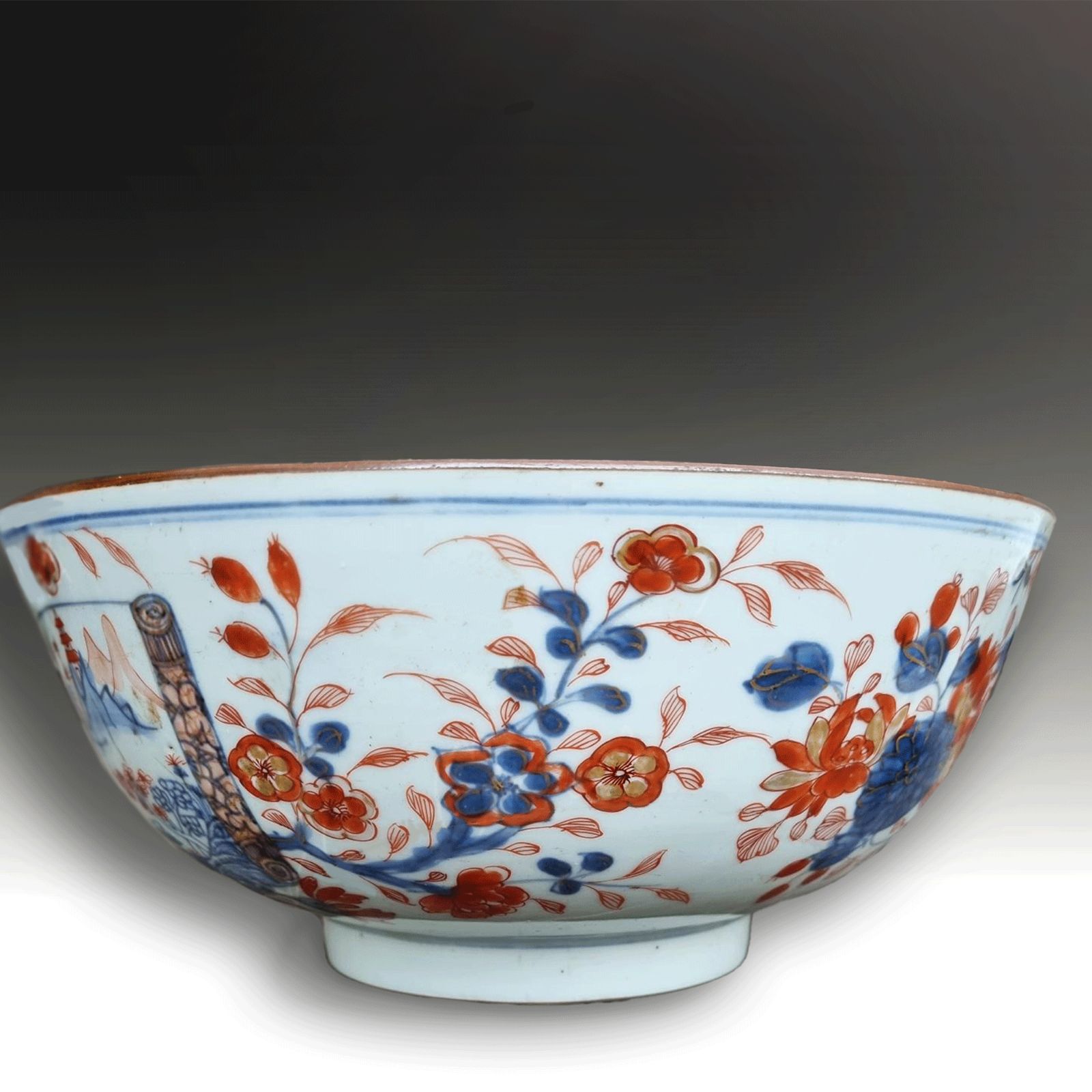 Chinese Kangxi / Yongzheng Period  Imari Style  Large Bowl  Very Unusual & Rare photo for sale