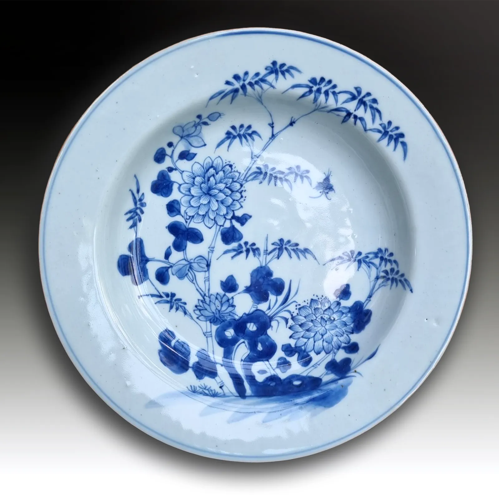 Chinese Yongzheng Period (1723 1735)  Cobalt Blue & White Dish 22.5cm Superb