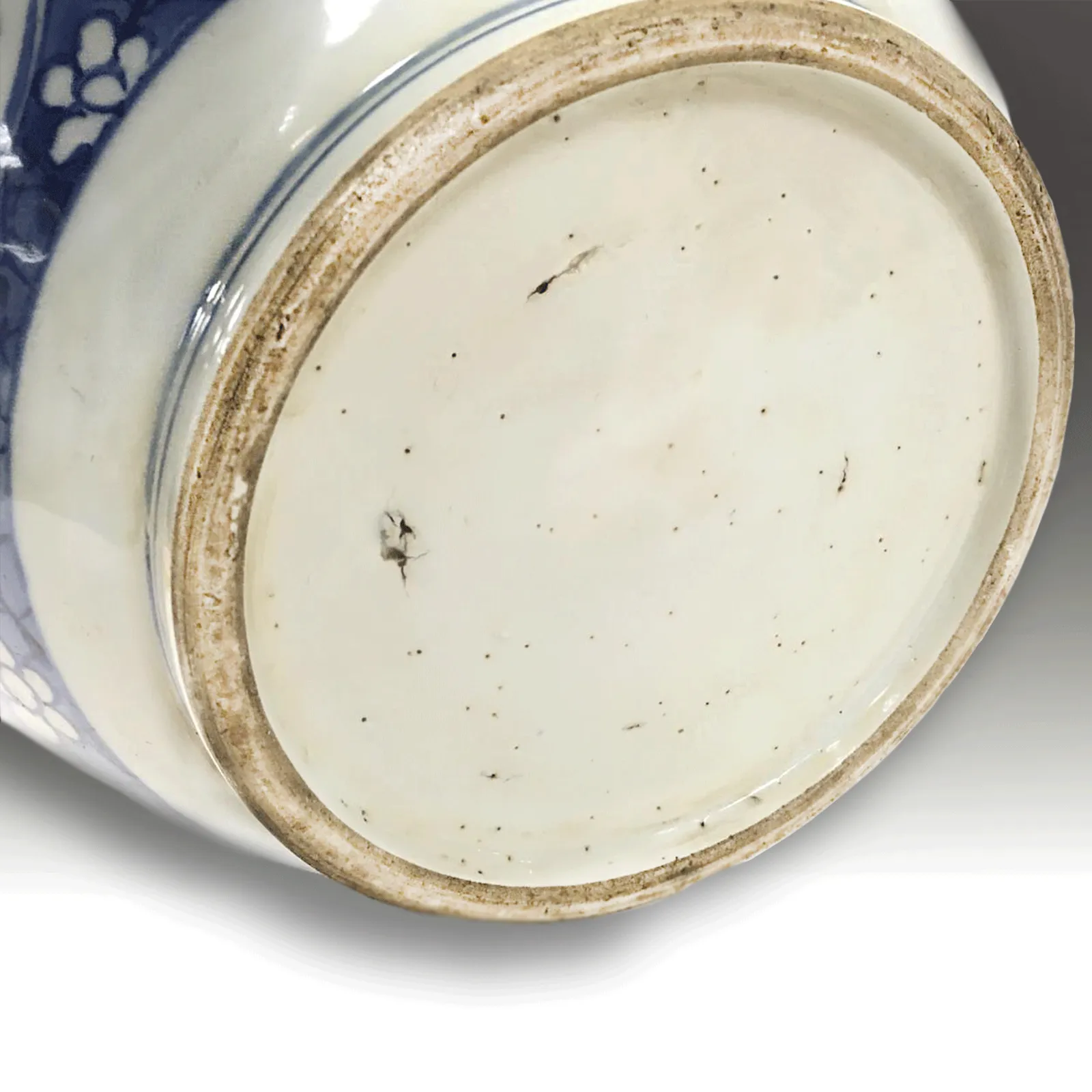 Chinese 18th C Rare Hanging Bowl. Cobalt Blue And White  Qianlong Period  17cm H photo vinterior