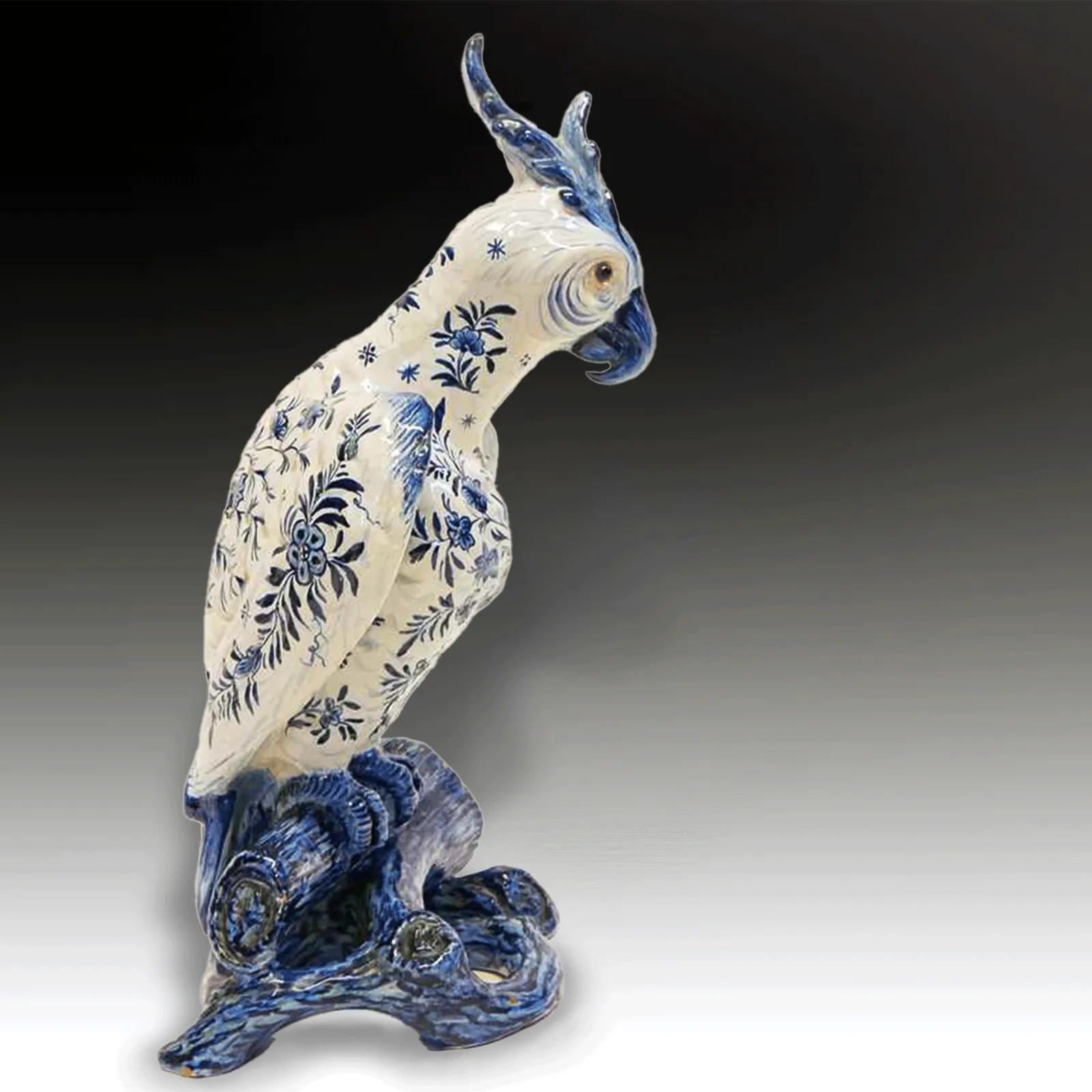 French Or Italian Large Faience Parrot 19thc Superb Quality 42cm (16.5") Tall. photo furniture