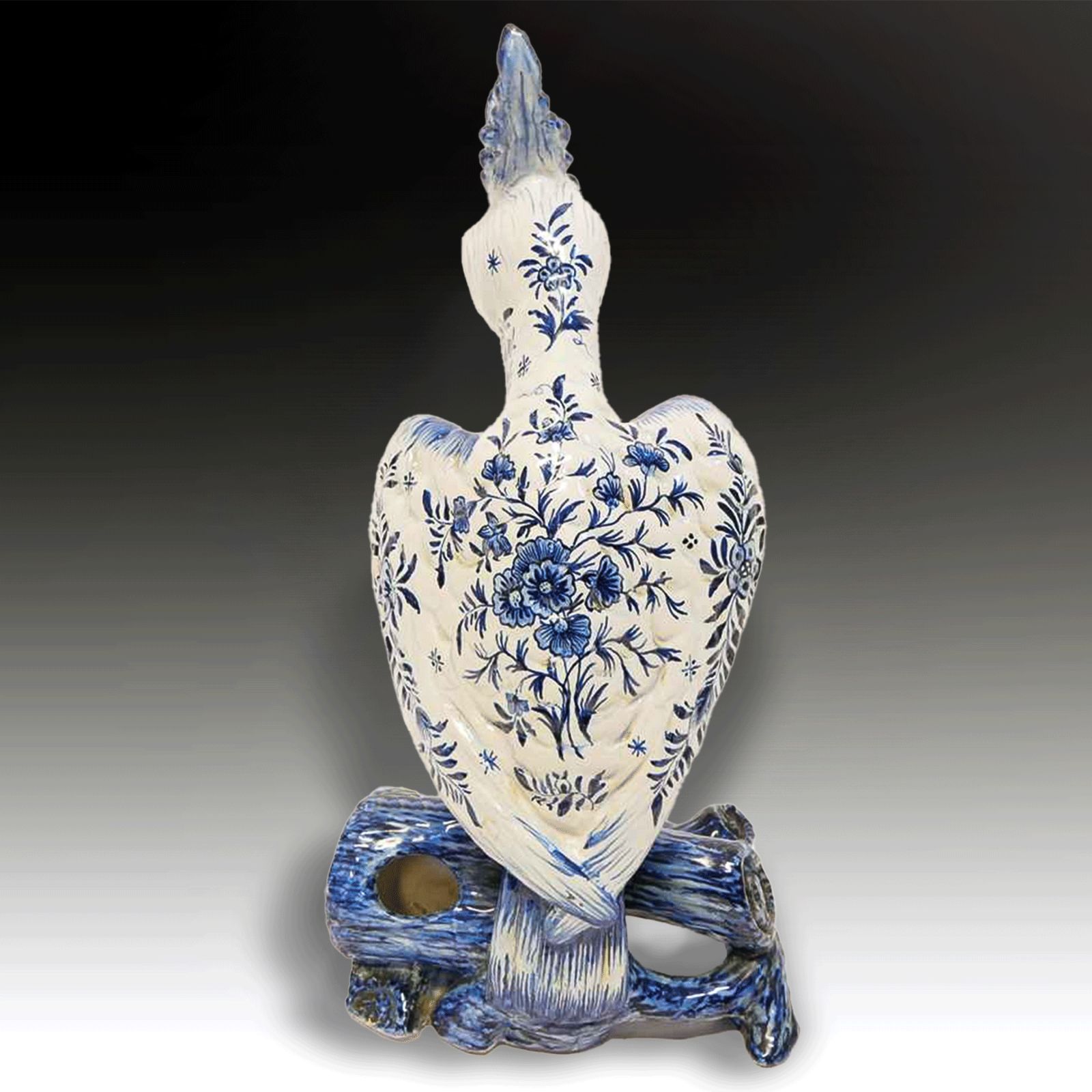French Or Italian Large Faience Parrot 19thc Superb Quality 42cm (16.5") Tall. photo Art