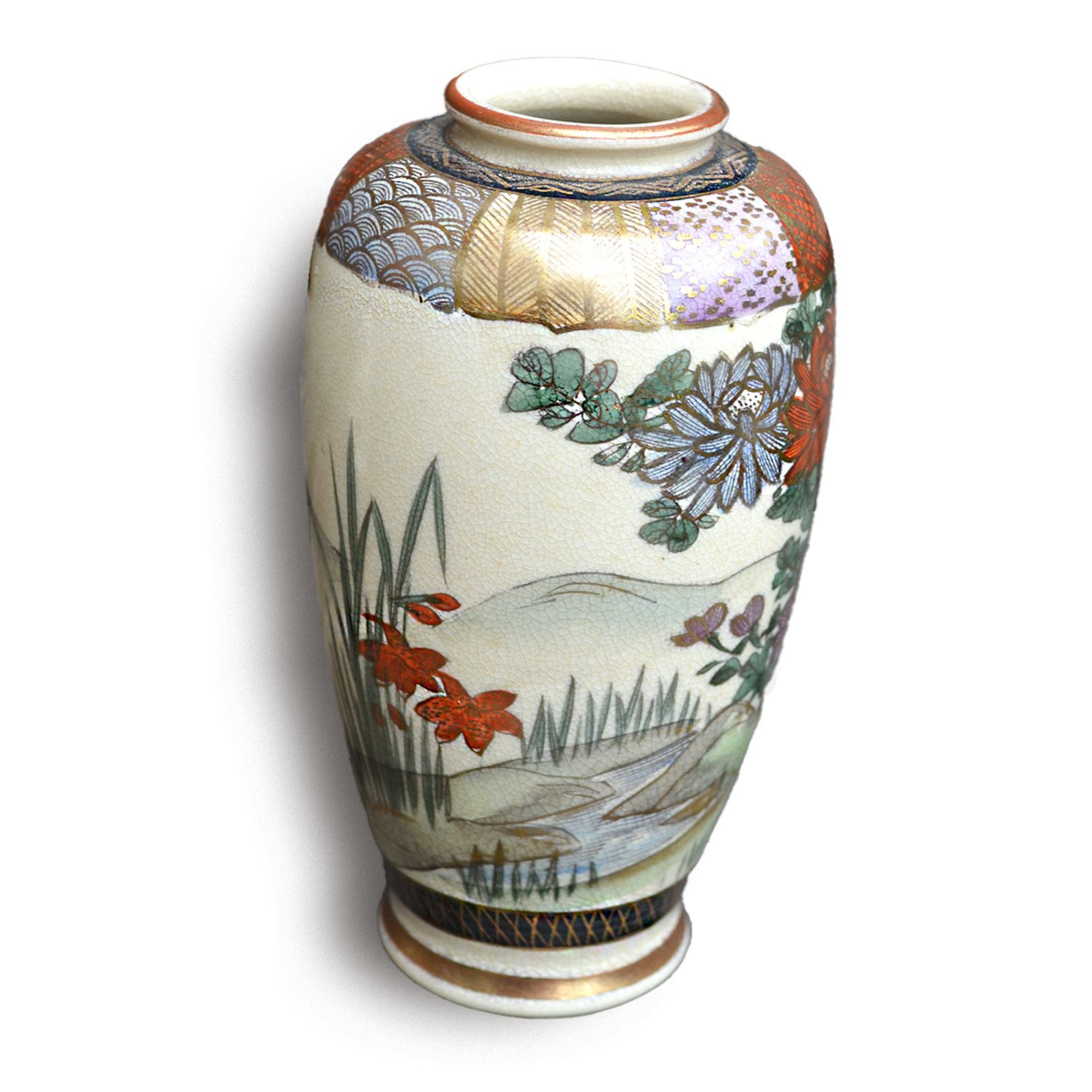 Japanese Late Meiji Satsuma Vase By Ichizan 16cm (6.5") High  Lovely Quality photo for sale