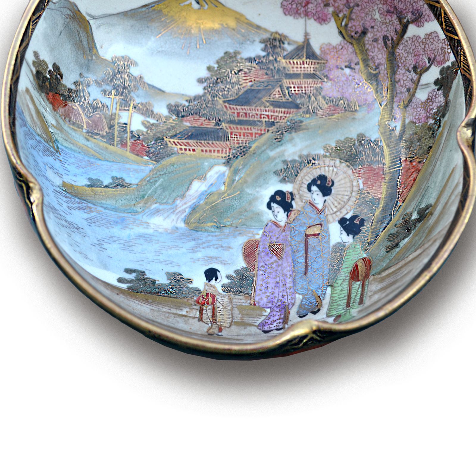 Japanese Late Meiji Satsuma Bowl By Futaji Lovely Quality 16cm D photo for sale