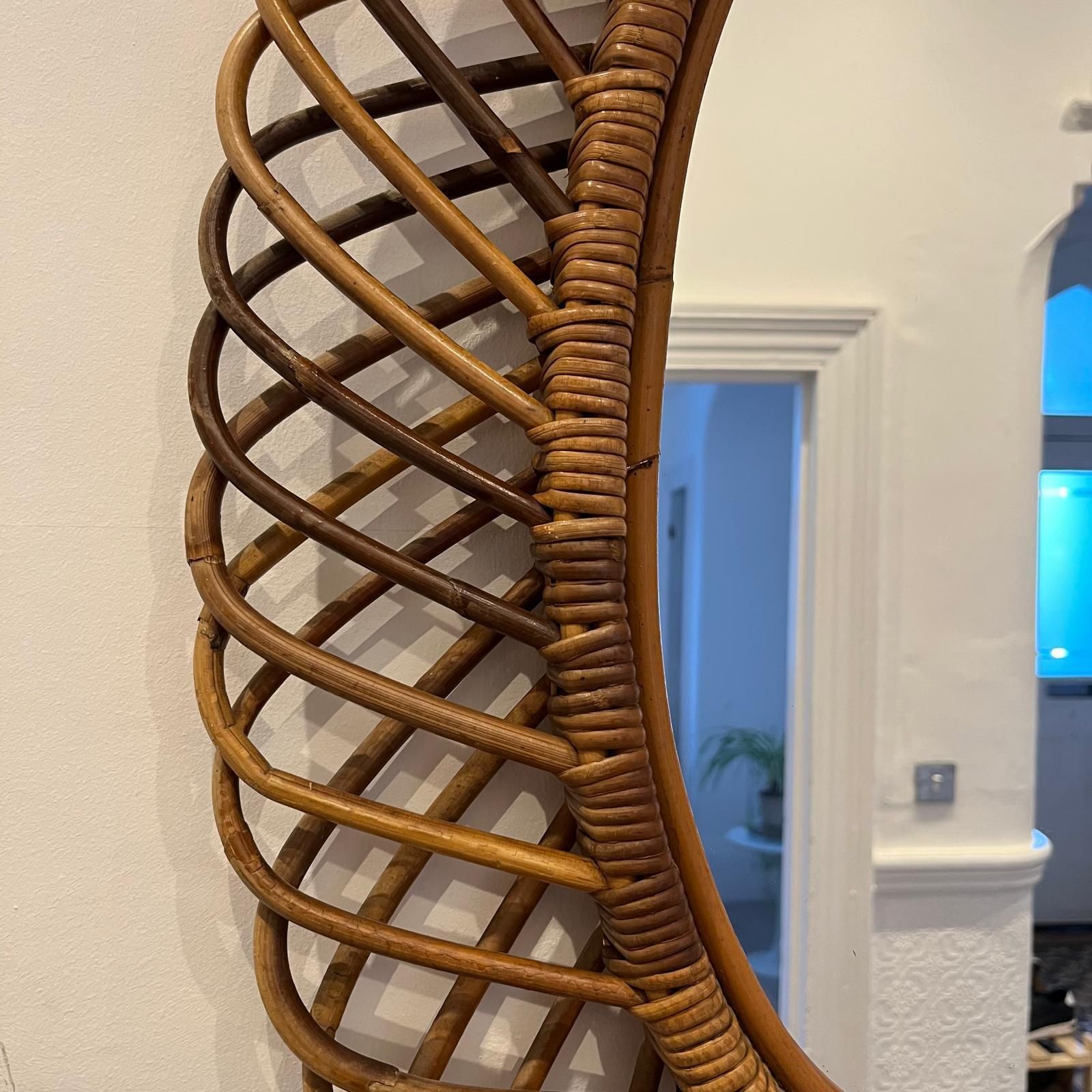 Italian Franco Albini Mid Century Rattan And Bamboo Mirror photo furniture