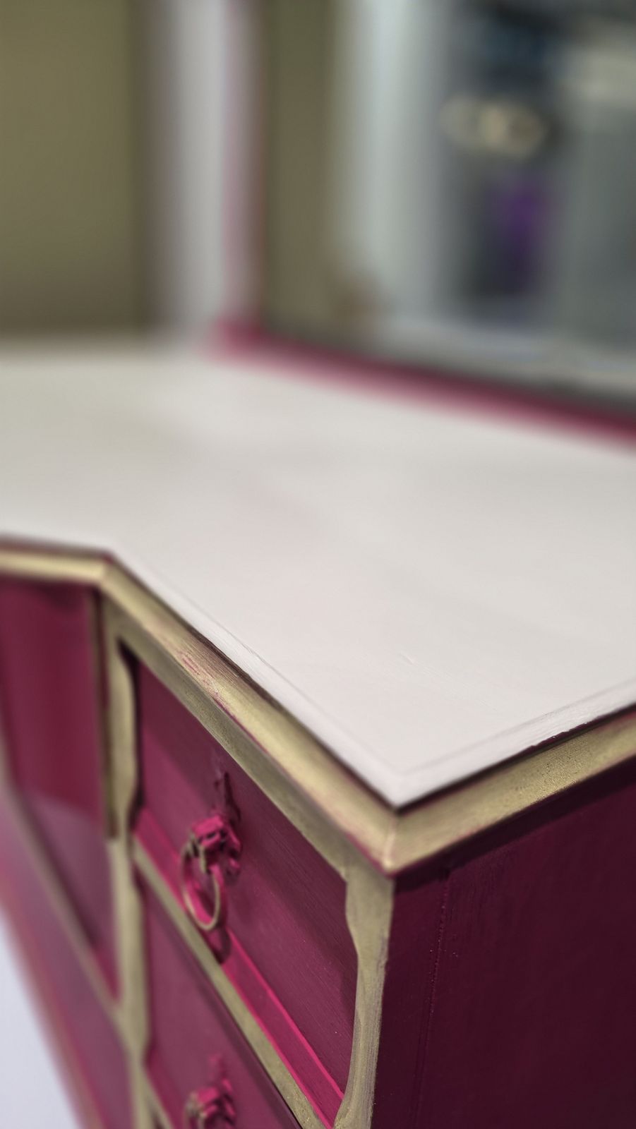 Dresser With Mirror In Capri Pink photo Furniture