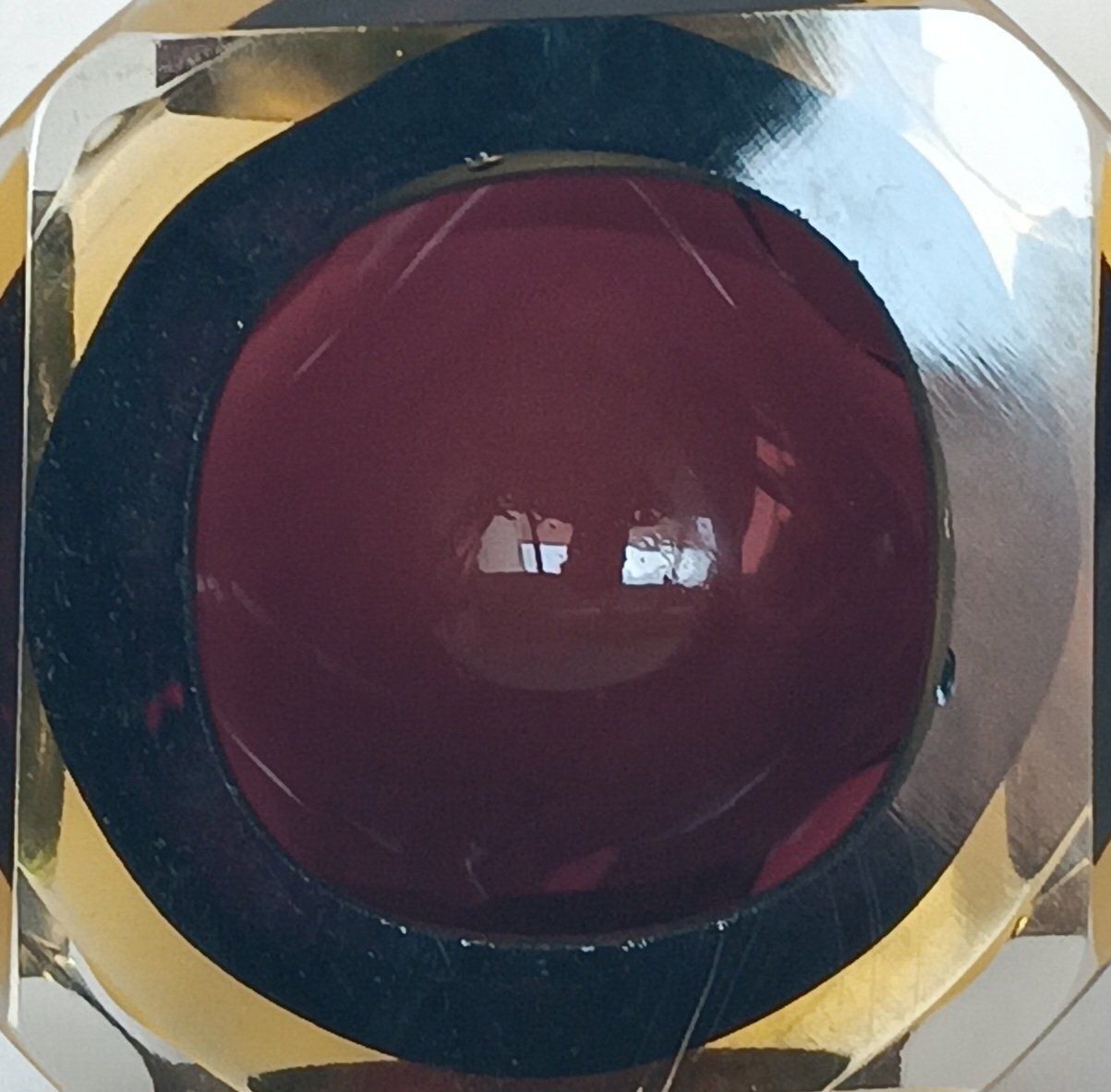 Faceted Sommerso Murano Glass Bowl photo buy