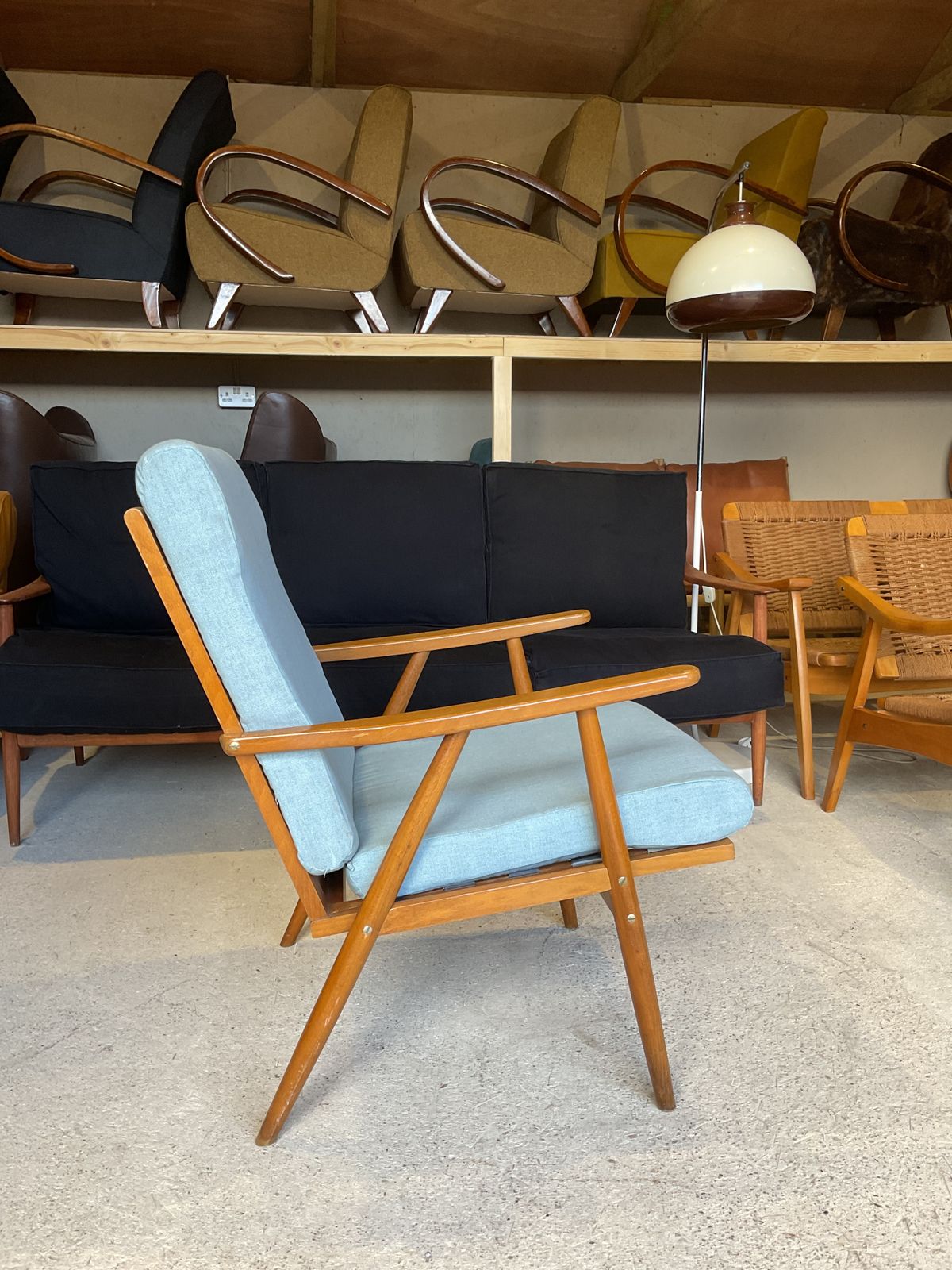 Hans Wegner Style Ge260 Armchair In Solid Oak Wood   1950s, Midcentury photo furniture
