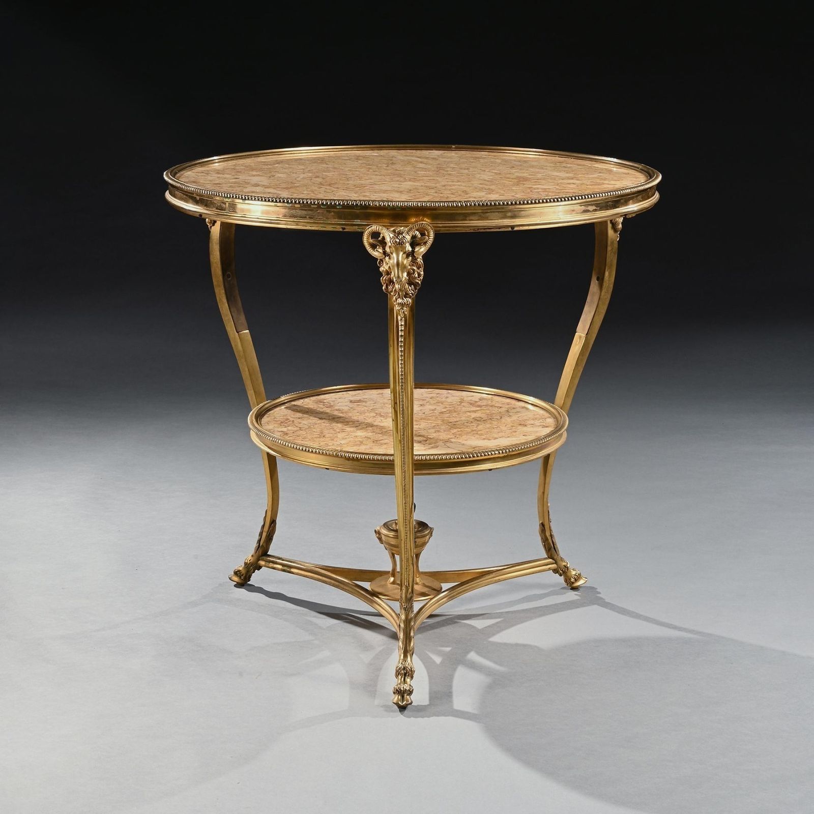 Late 19th Century French Gilt Bronze And Marble Gueridon
