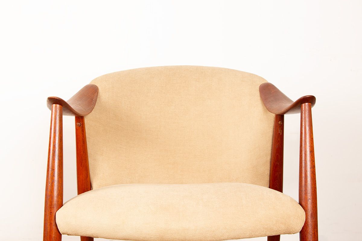 Paire de fauteuils scandinaves en teck et tissu, modèle New Tyrol par Gerhard Berg pour Westnofa, 1960. photo for sale