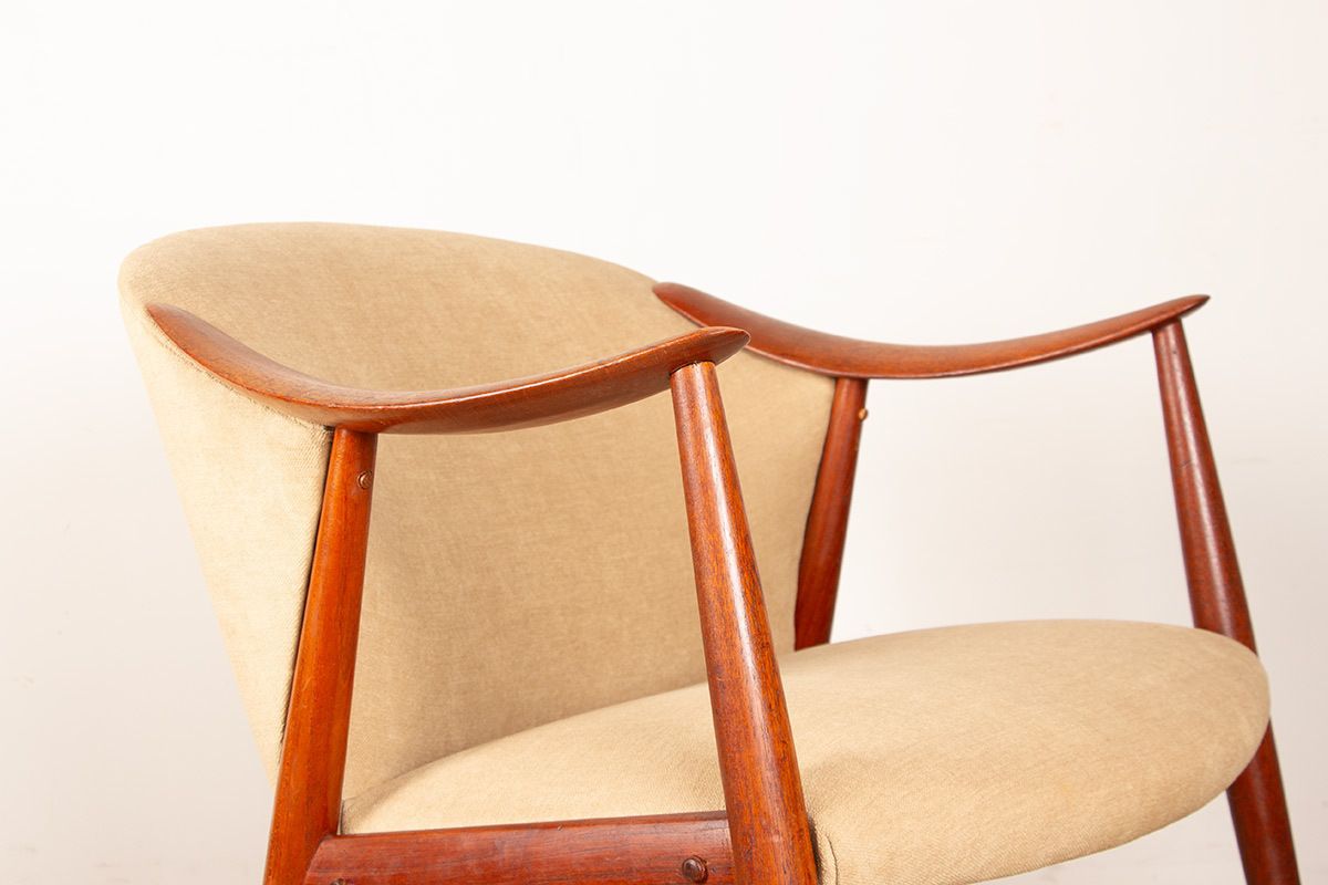 4000.0 Paire de fauteuils scandinaves en teck et tissu, modèle New Tyrol par Gerhard Berg pour Westnofa, 1960. photo