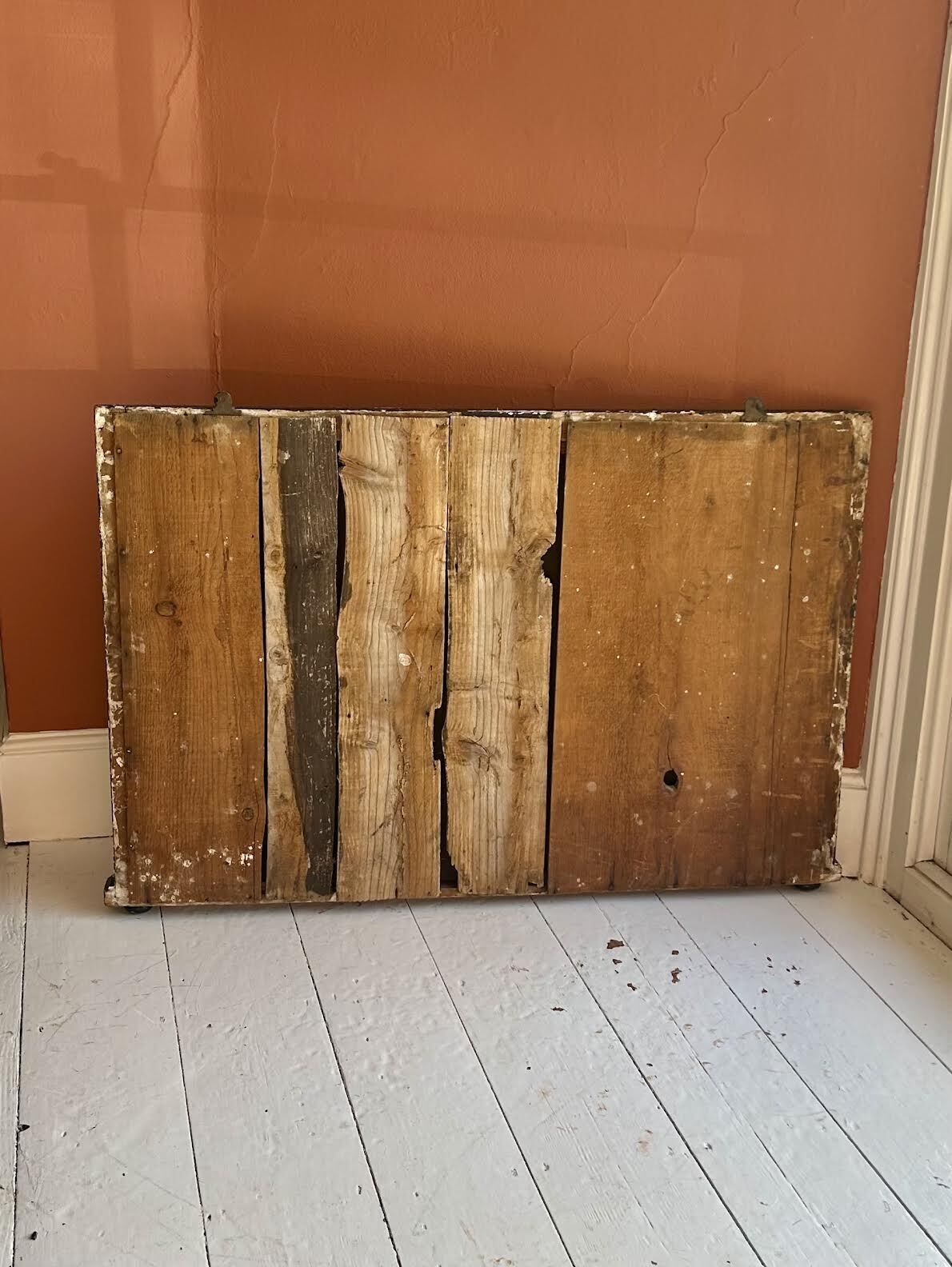 Antique French Distressed Black And Gold Overmantel Mirror photo buy