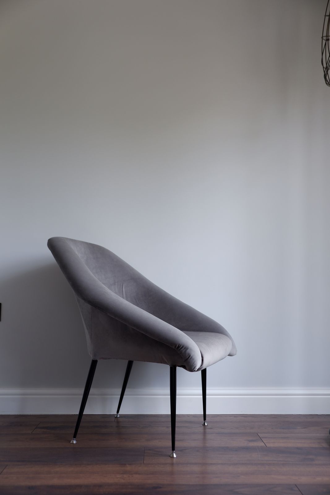 Set Of 2 Grey Velvet Mid Century Modern Ewa/Koln Armchairs 1960s Mcm photo vintage