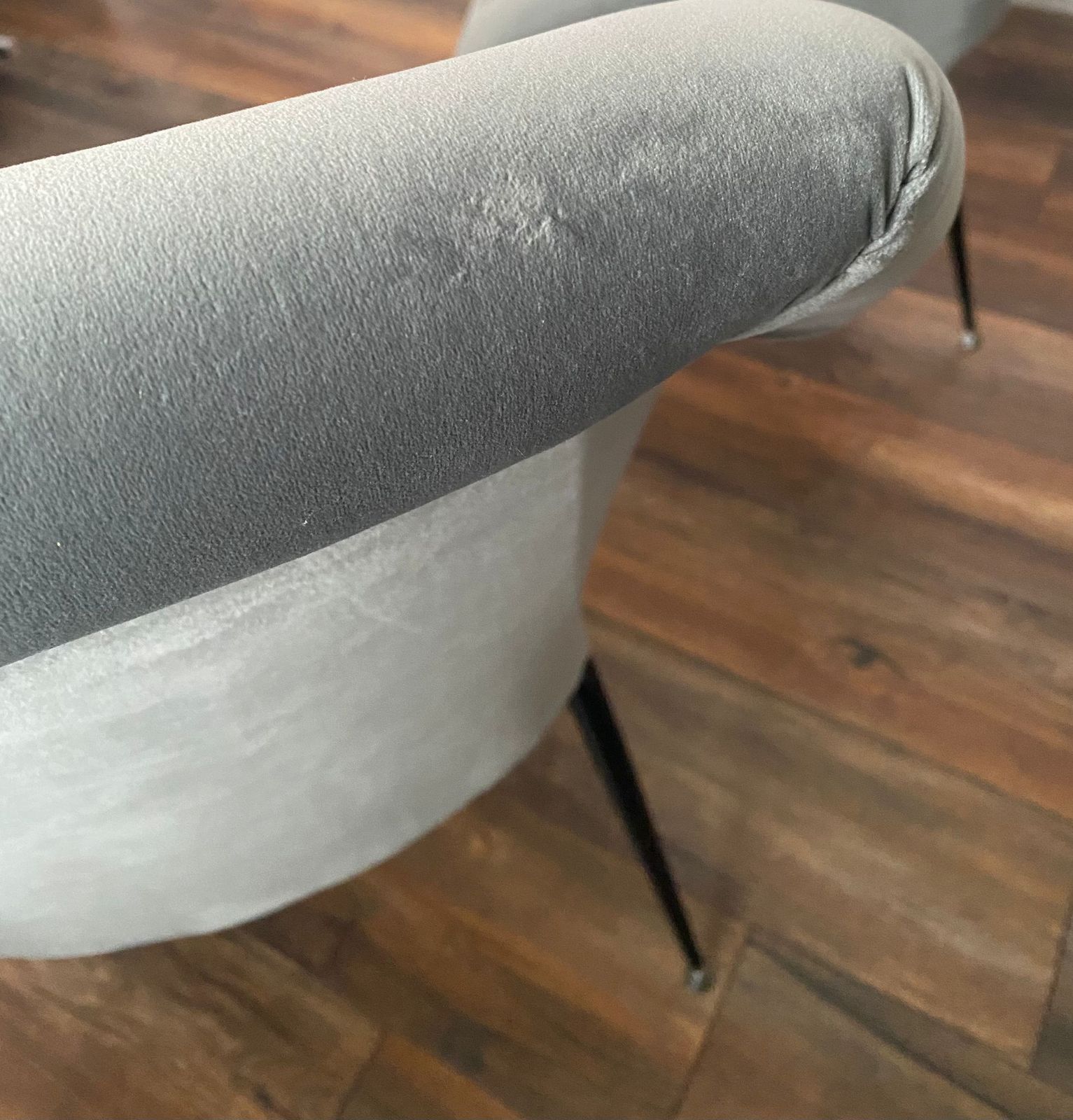 550.0 Set Of 2 Grey Velvet Mid Century Modern Ewa/Koln Armchairs 1960s Mcm photo