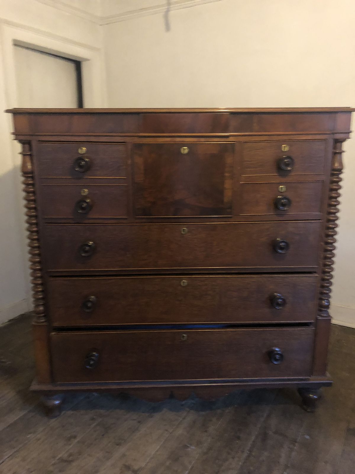 A Victorian Mahogany Chest Of Drawers With Secret Compartment